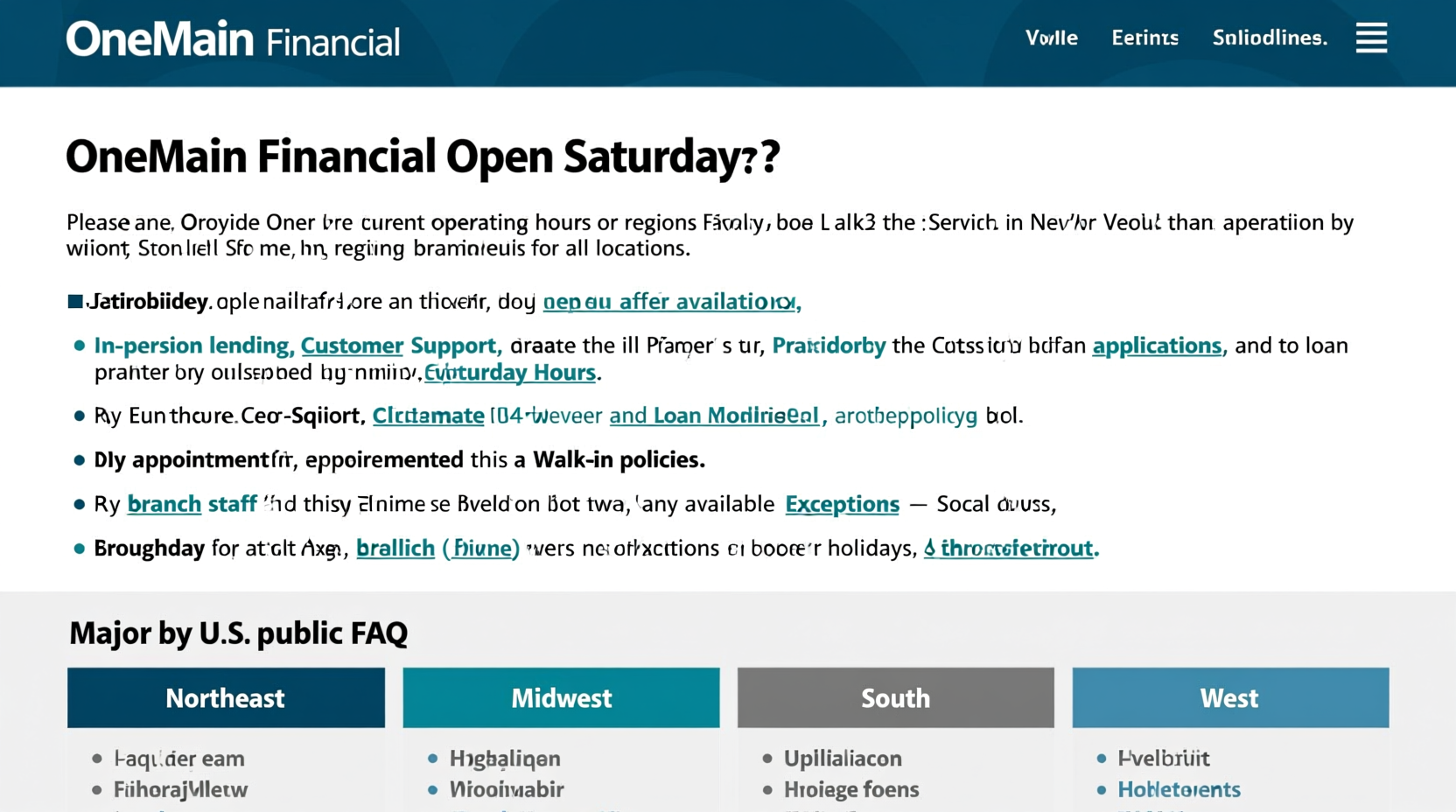 is onemain financial open on saturdays