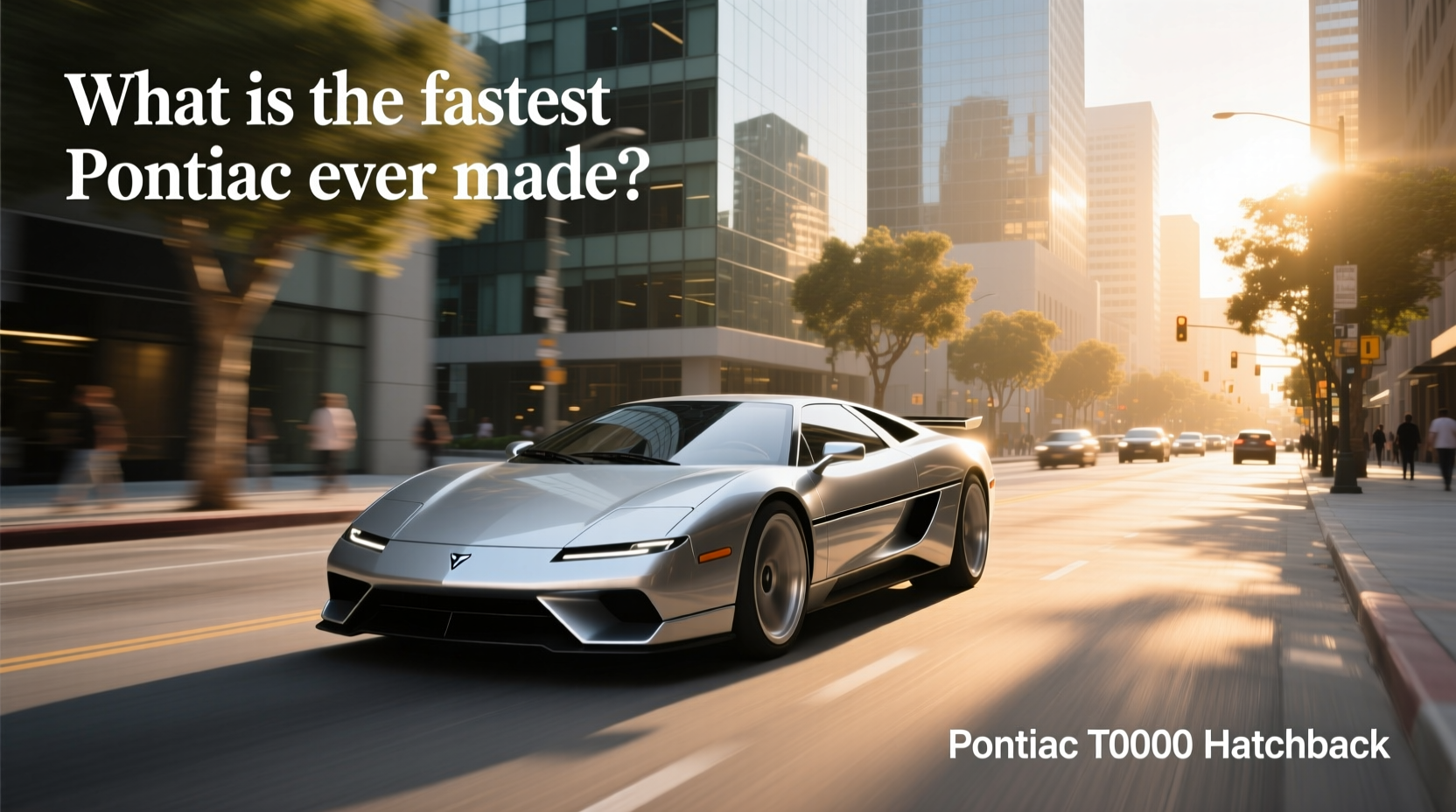 Side profile of a Pontiac T1000 hatchback parked on suburban street