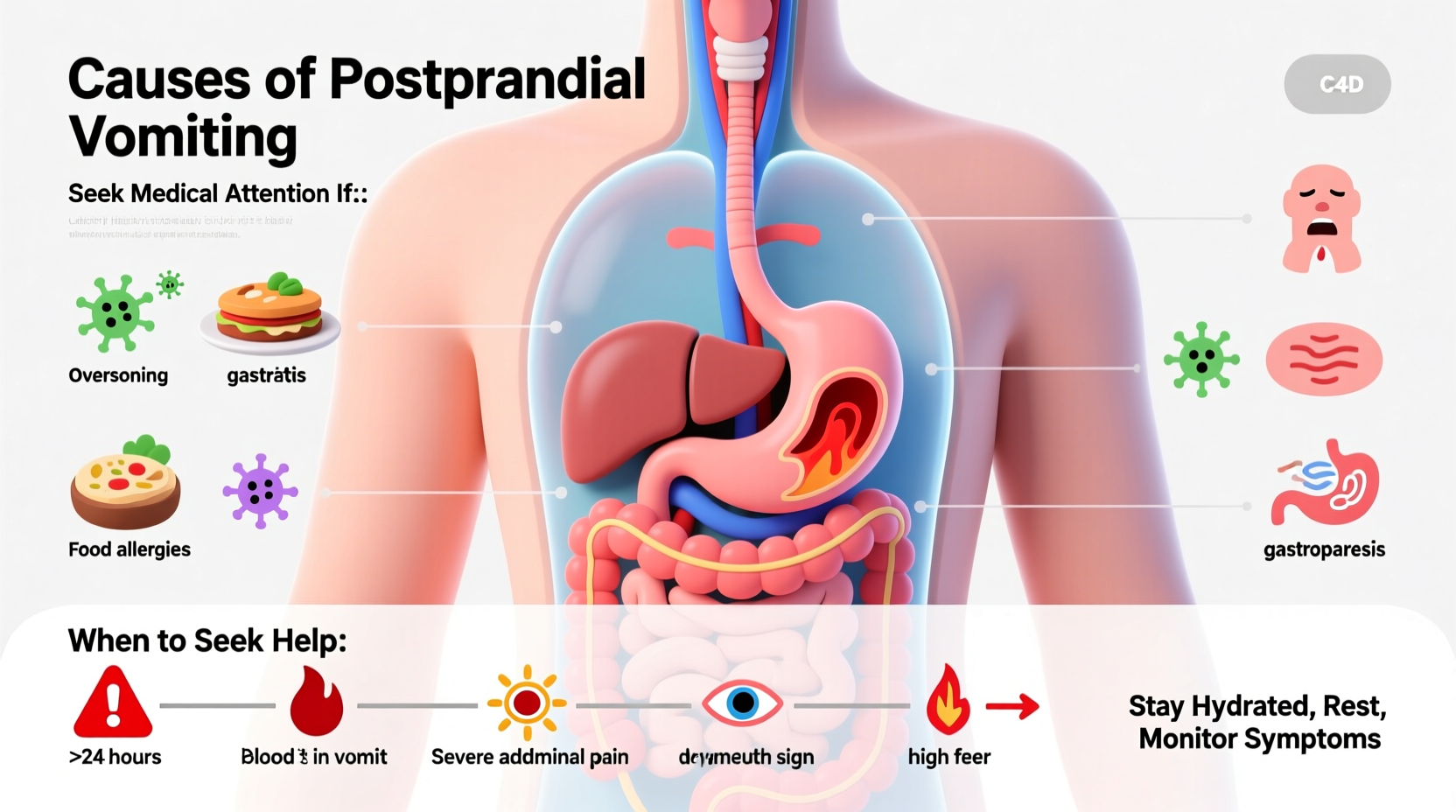 throwing up after eating reasons when to seek help