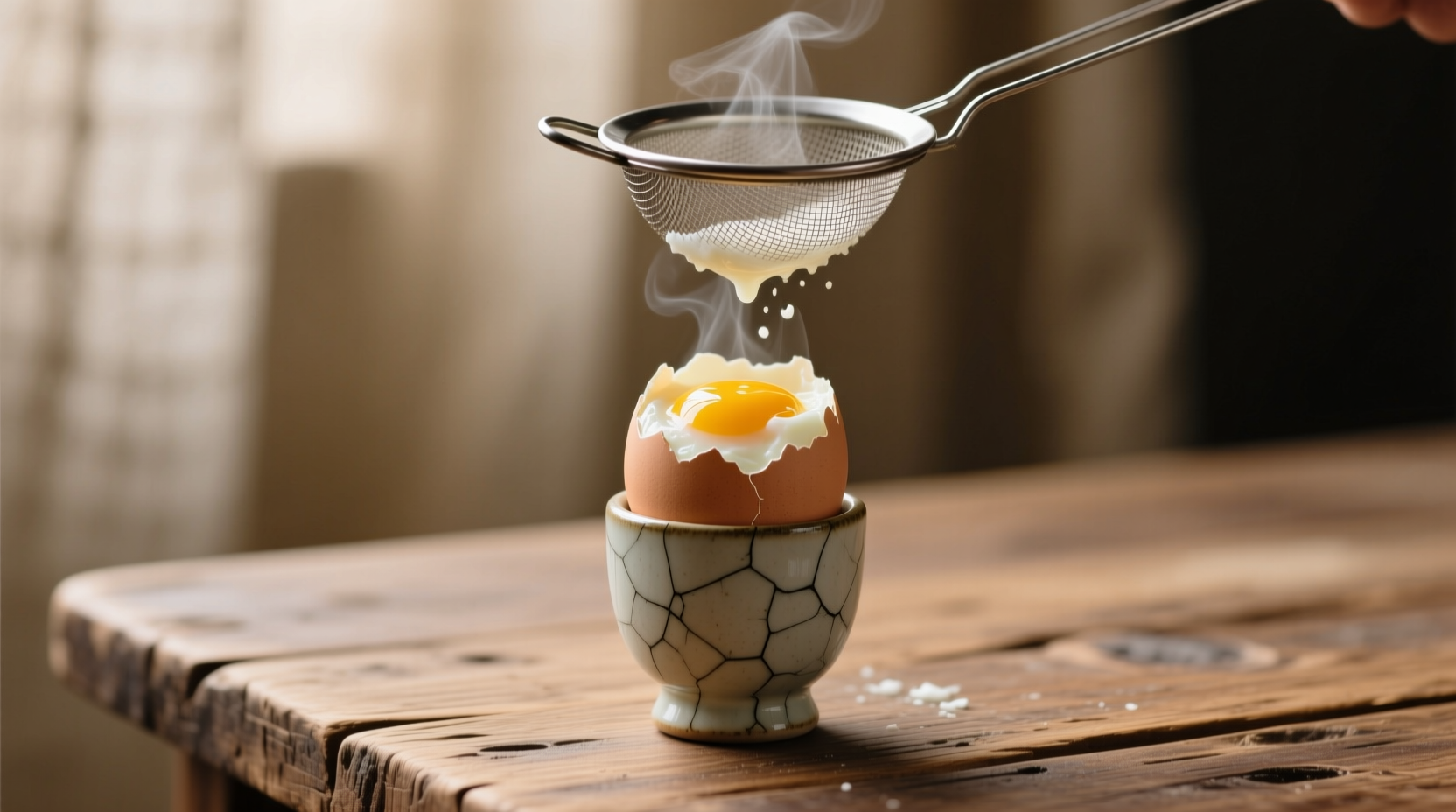 strain your eggs before poaching or frying
