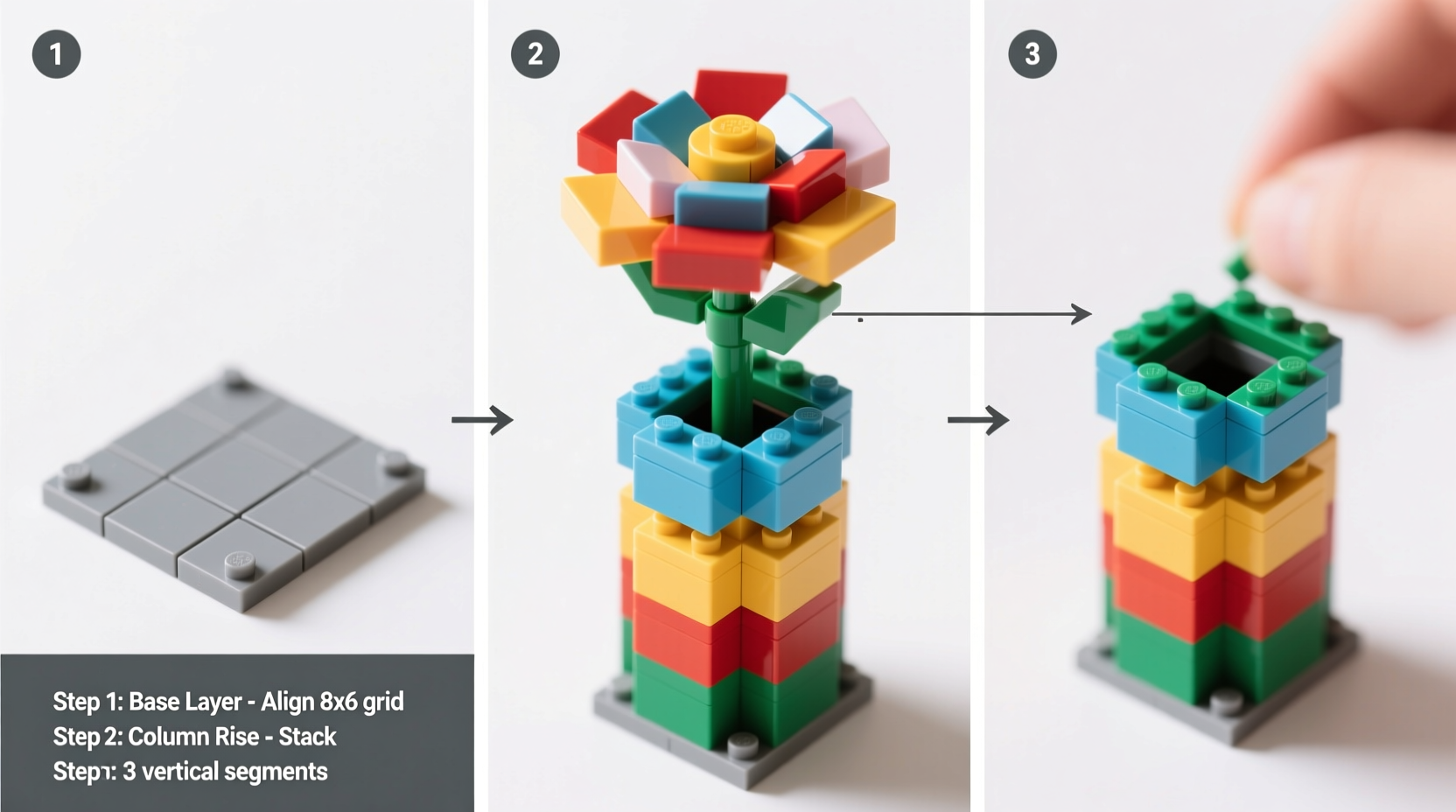 step by step guide how to assemble a stunning building block flower vase with ease