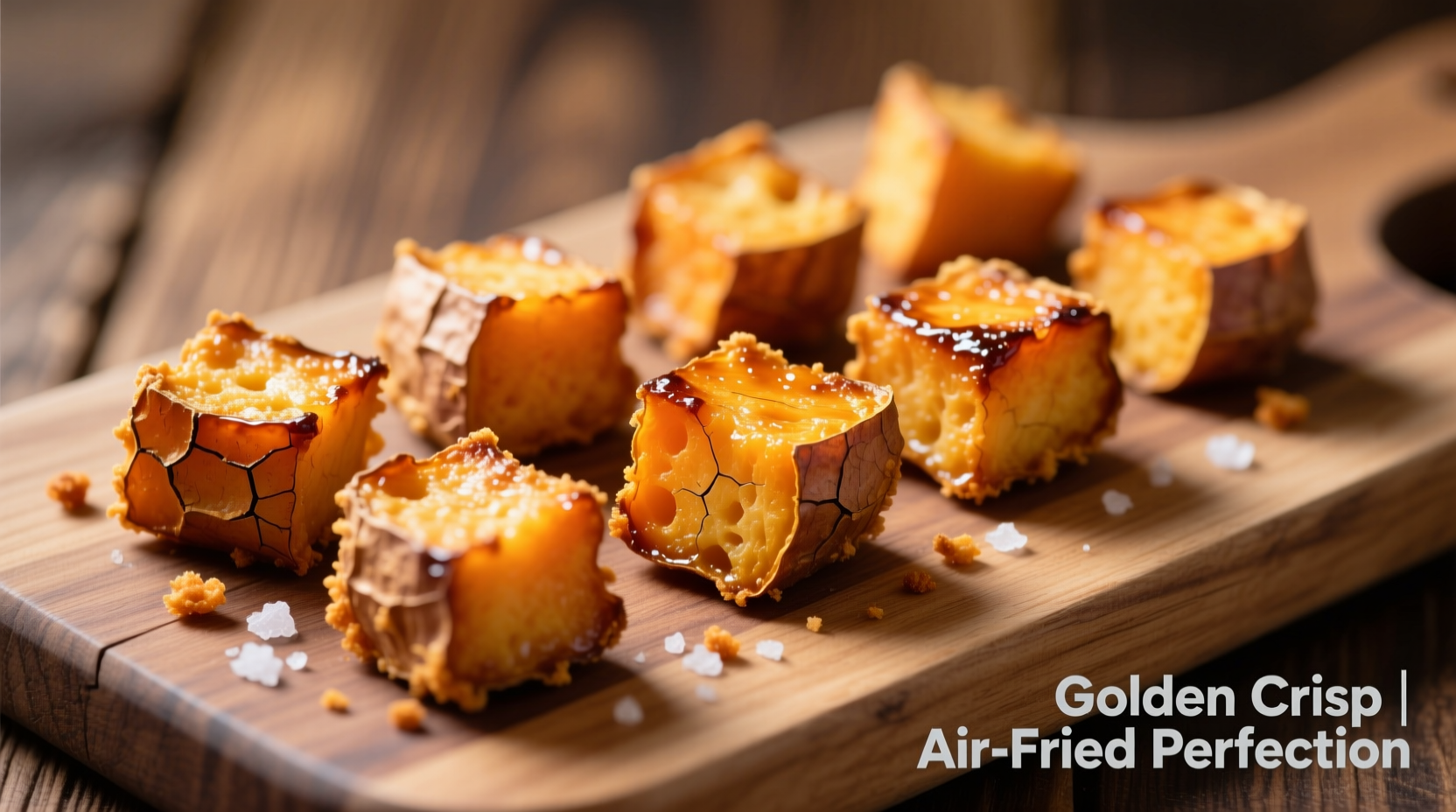 air fried sweet potato cubes  crispy recipe in 20 minutes