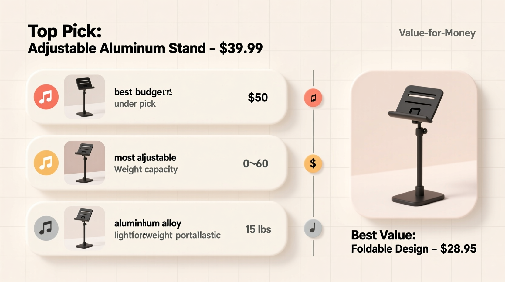 affordable options and adjustable designs for the best music stand in one list