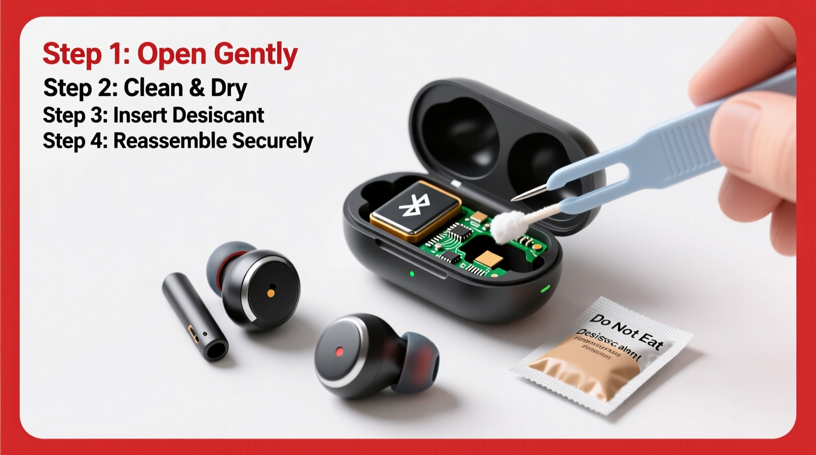 how to safely open and fix bluetooth earphones using a small sachet a step by step guide