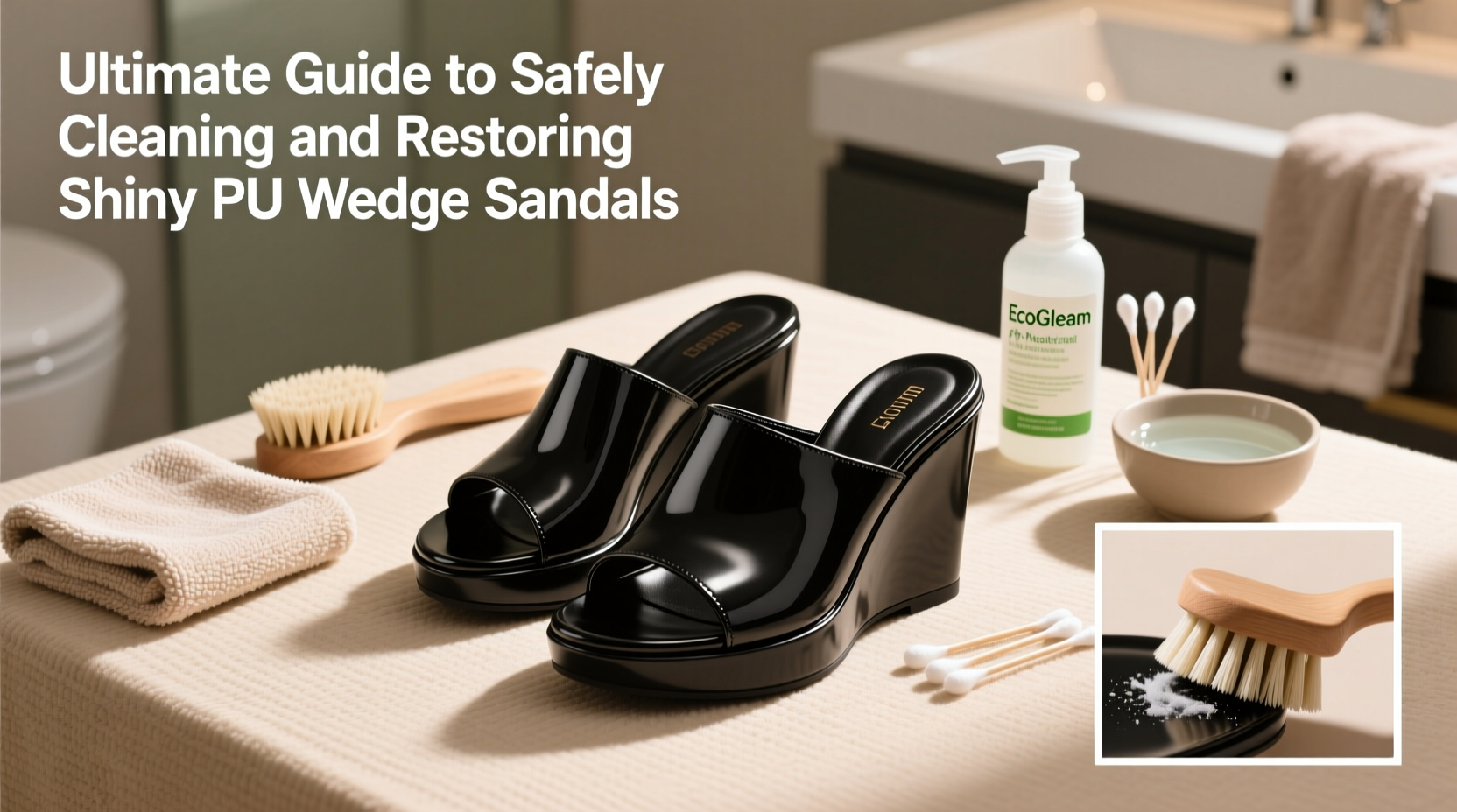 ultimate guide to safely cleaning and restoring shiny pu wedge sandals