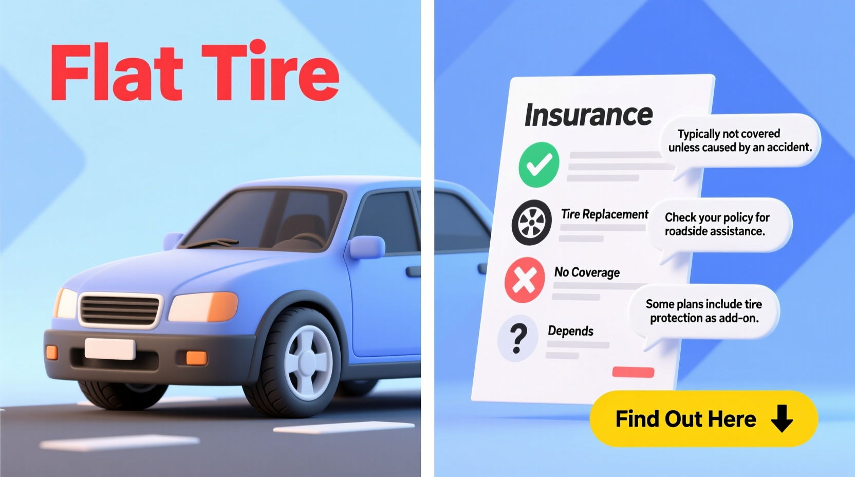 does car insurance cover flat tires