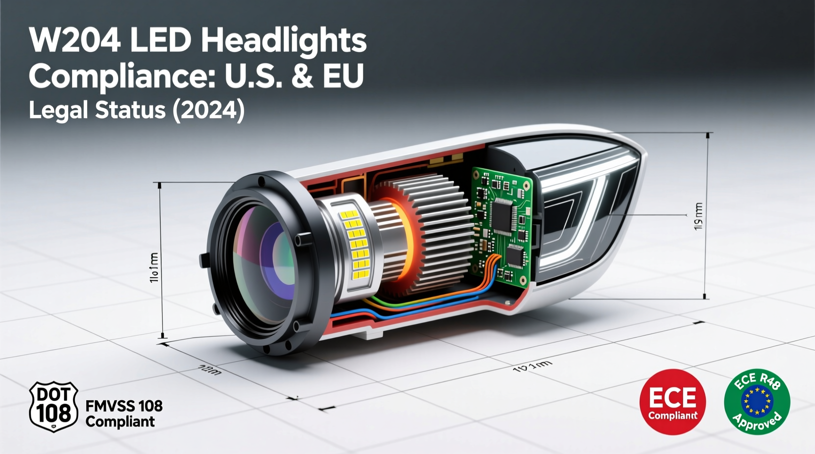 w204 led headlights compliance