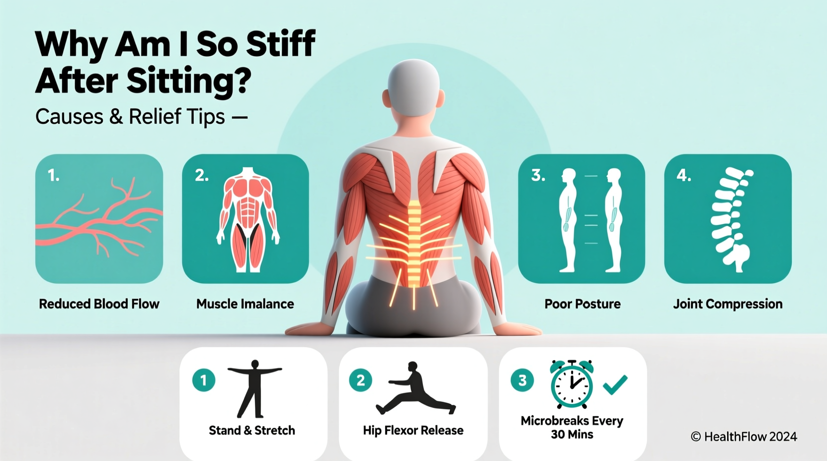 why am i so stiff after sitting causes relief tips