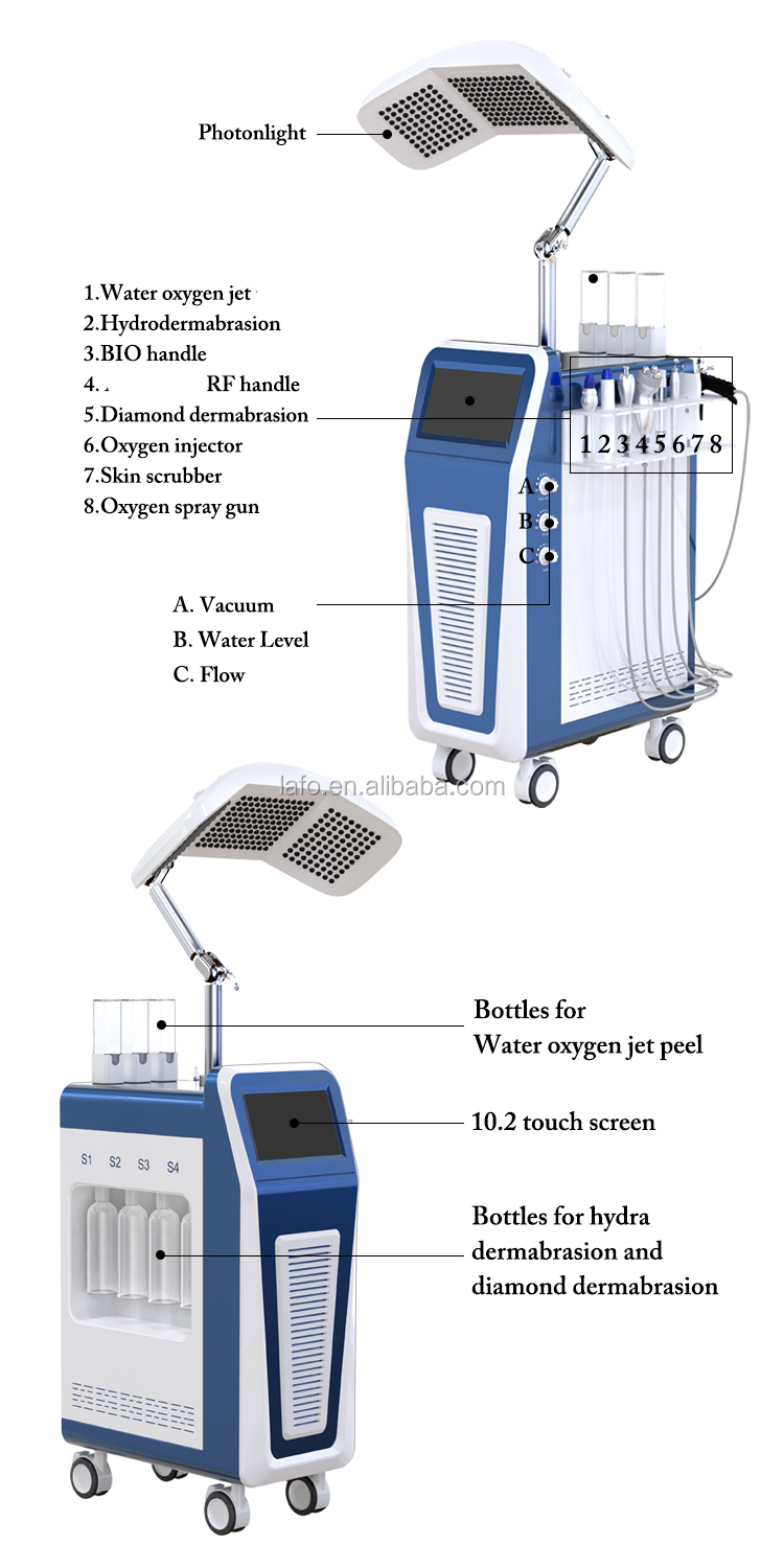 LF-825D 9 in 1 multifunction facial machine hydra clean facial oxygen jet facial machines