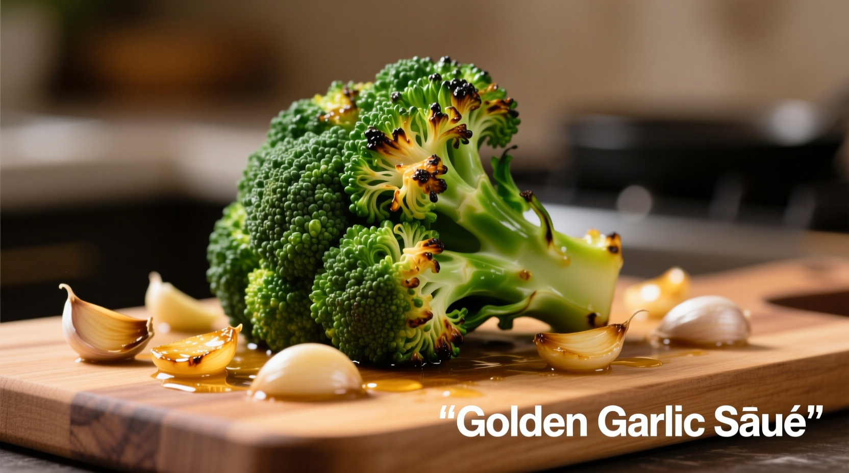 Perfectly sautéed broccoli with golden garlic