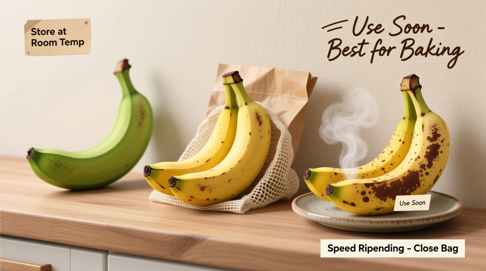 how to store and ripen bananas