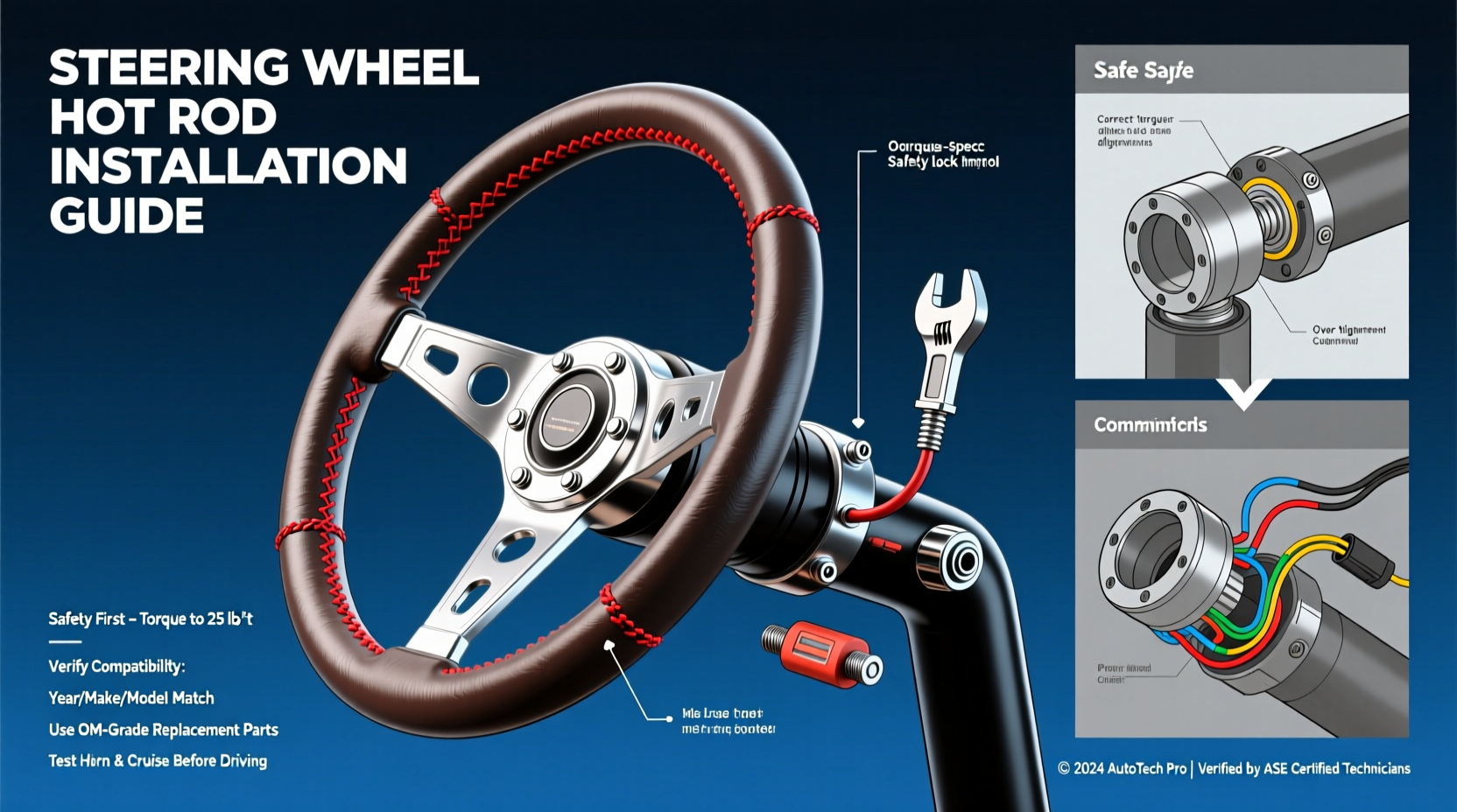 steering wheel hot rod installation