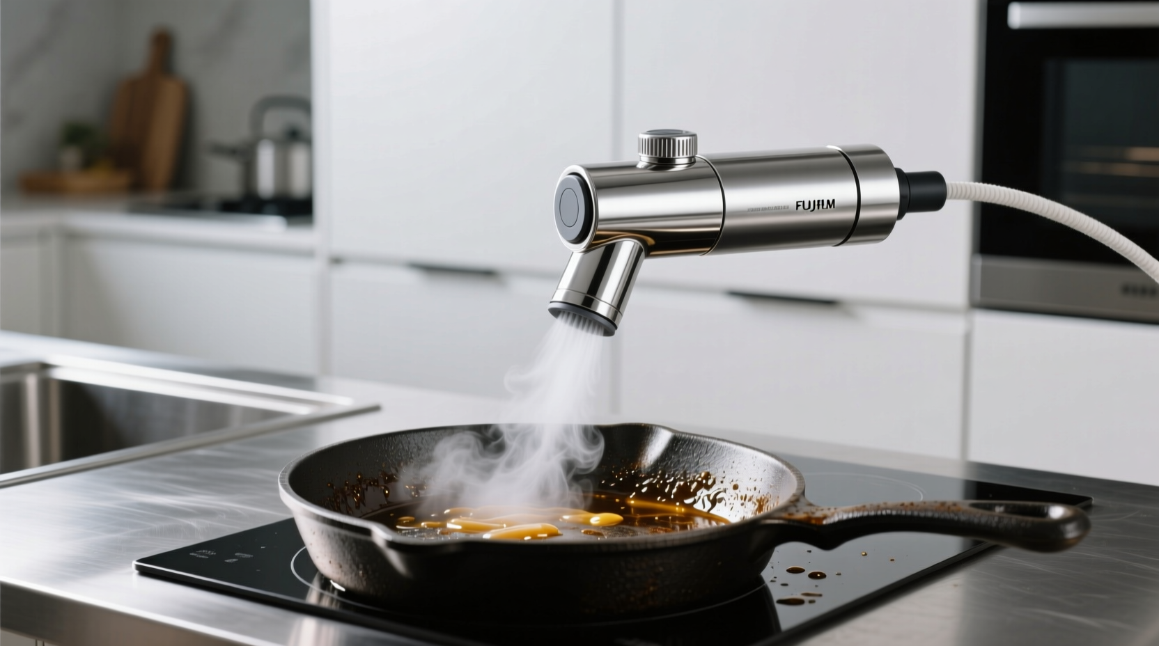 clothes steamer for degreasing pans