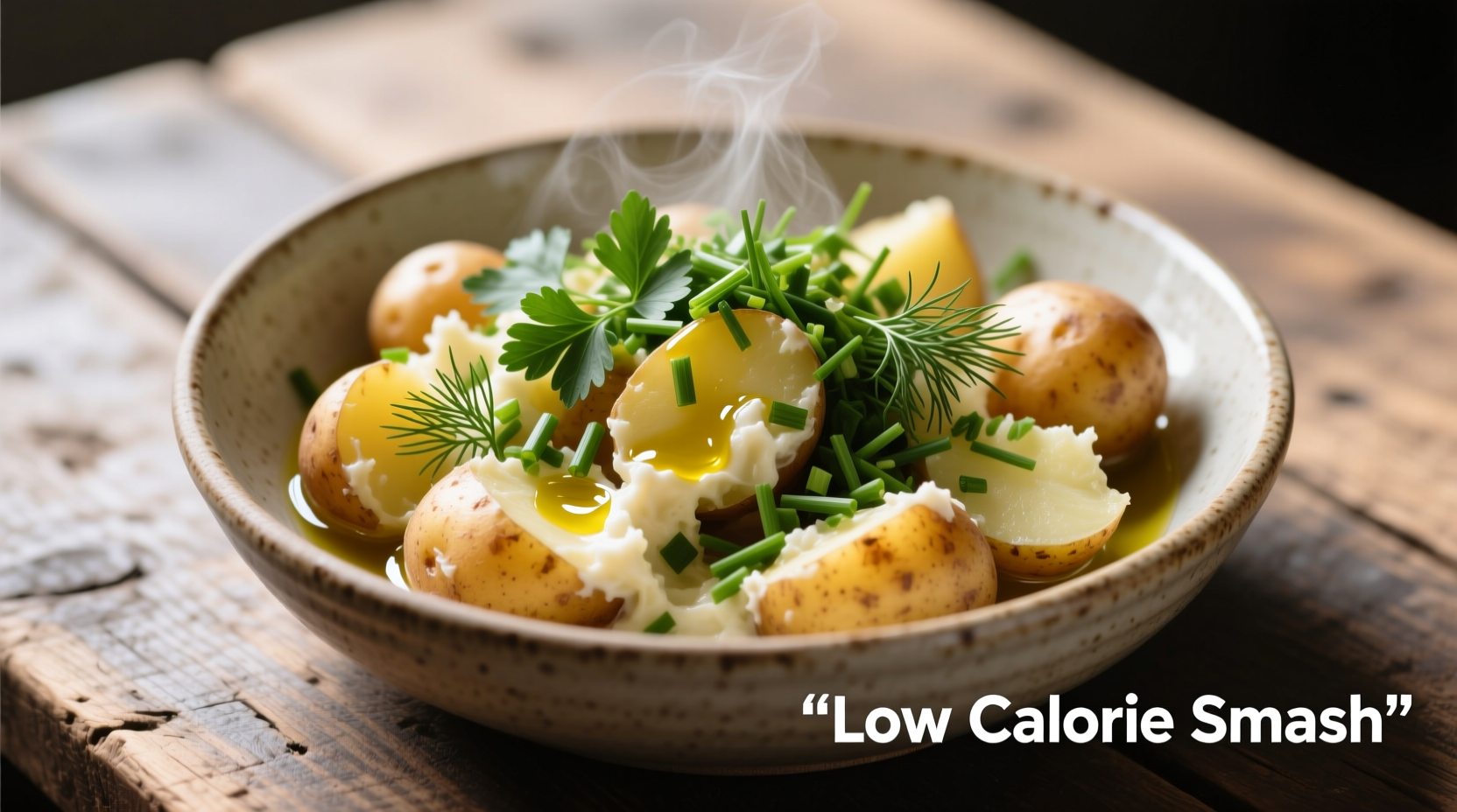 Low calorie smashed potatoes with fresh herbs