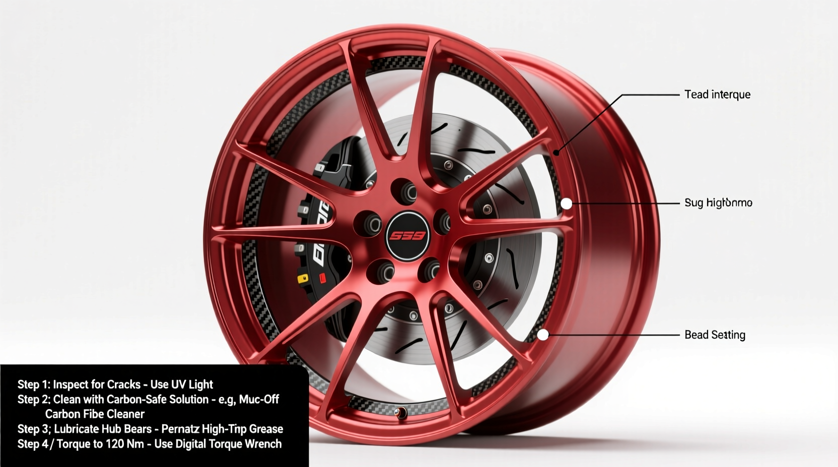 clean red carbon wheel maintenance