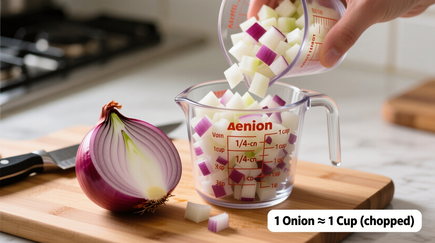 how many cups is 1 onion