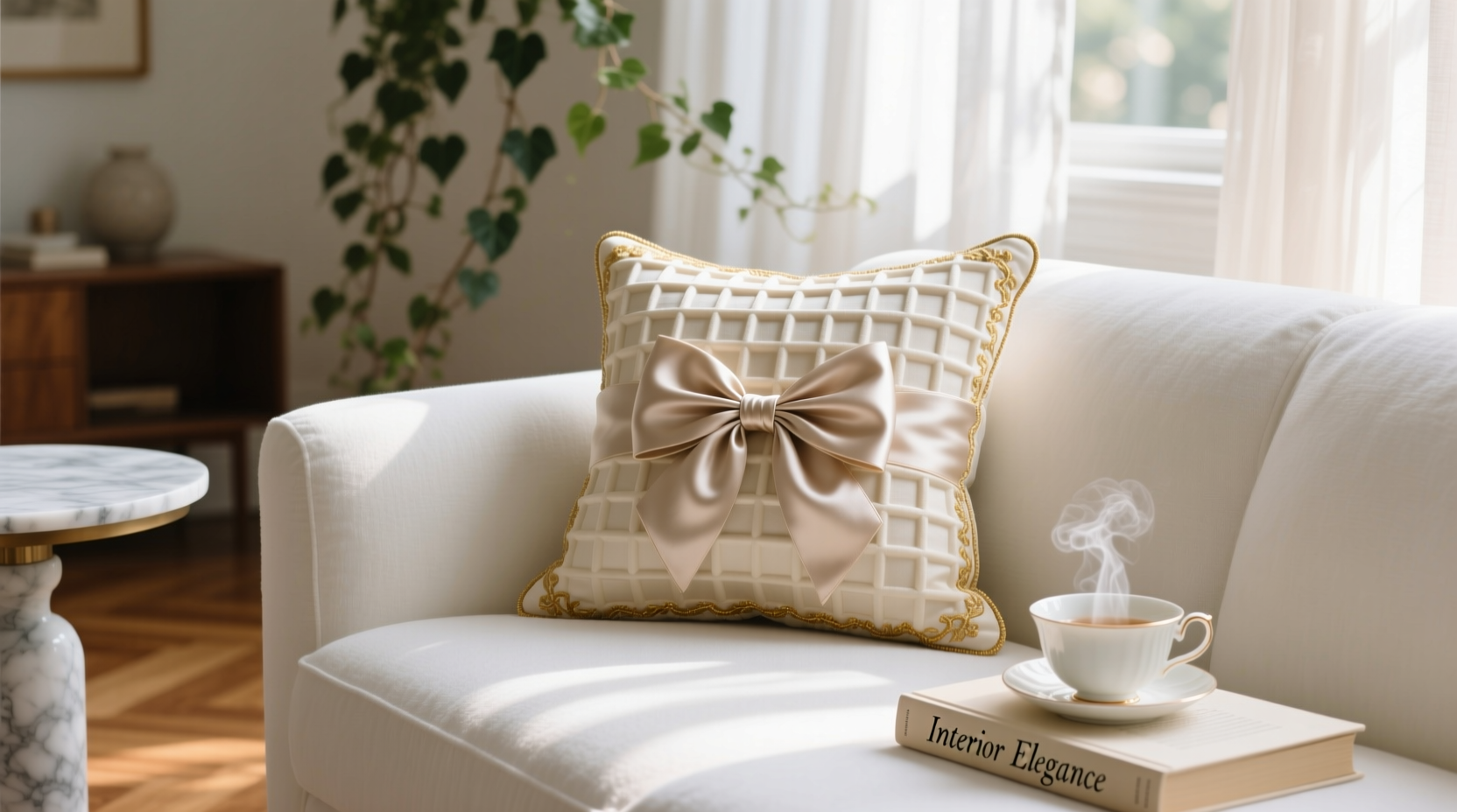 elevate your waffle bowknot cushion expert tips to add elegant touches and sophistication
