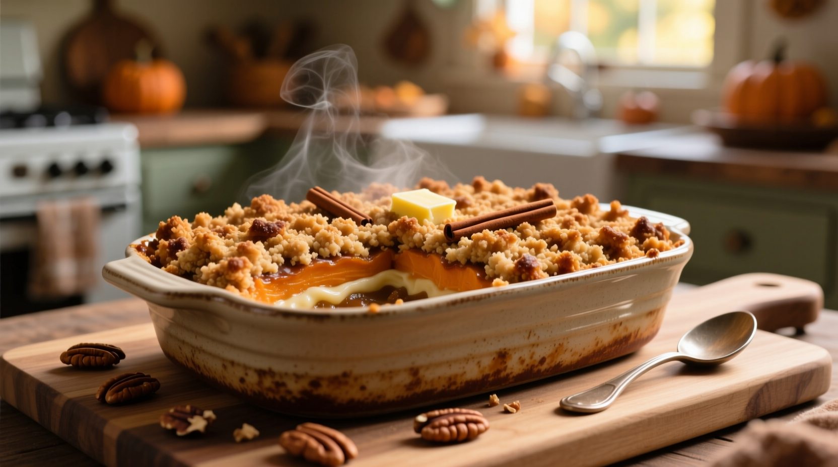 sweet potato casserole with streusel topping