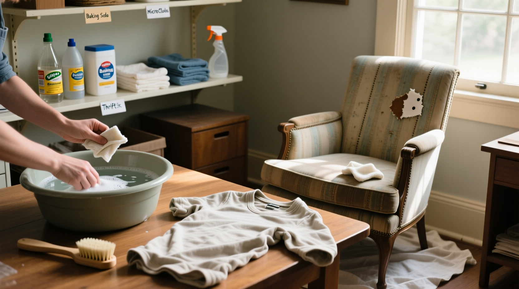 how to clean thrifted clothes and furniture