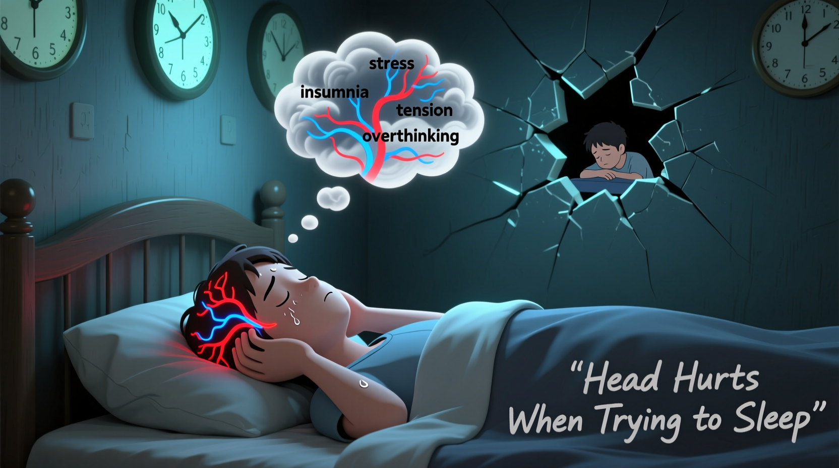 head hurts when trying to sleep causes what to do