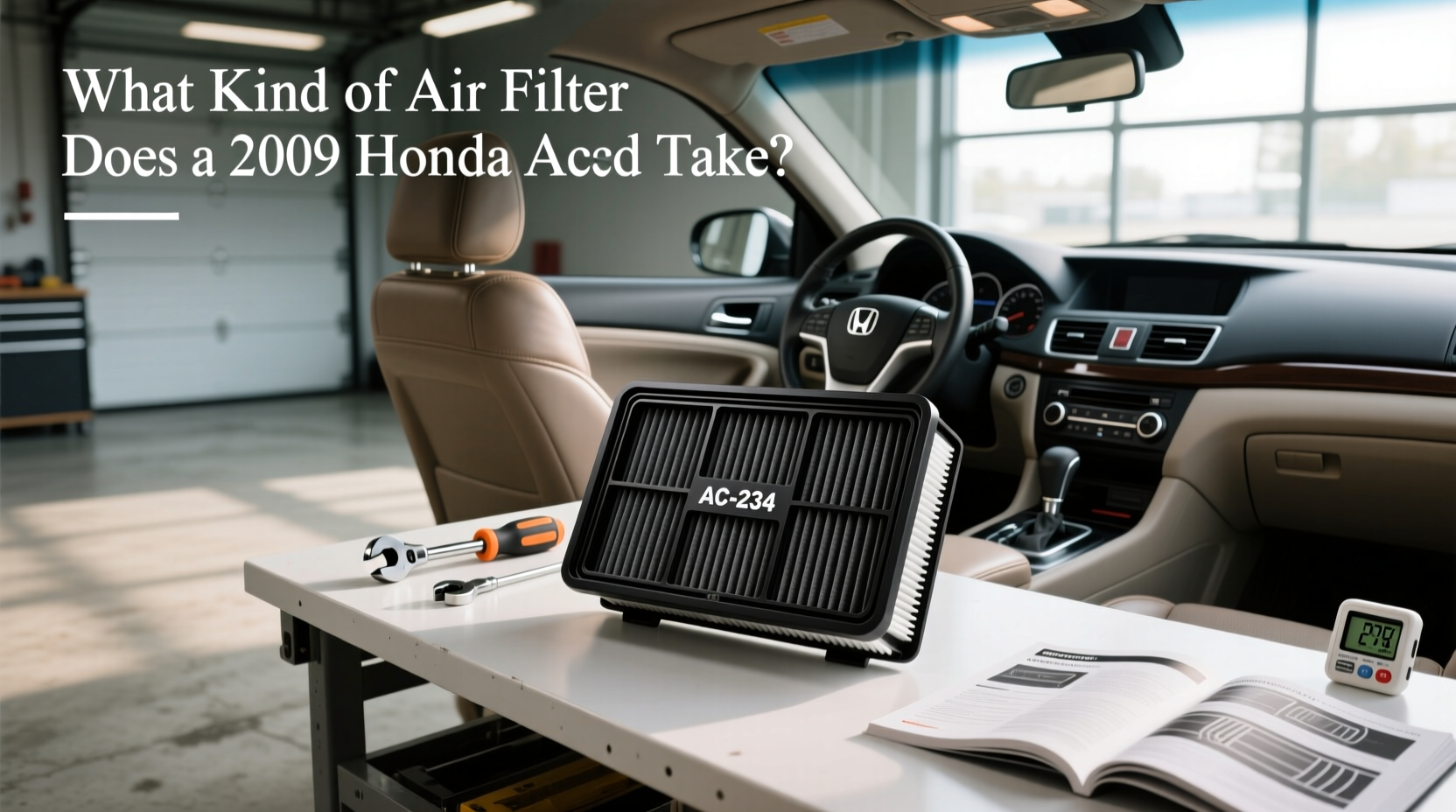Cabin air filter for 2009 Honda Accord showing standard pleated media