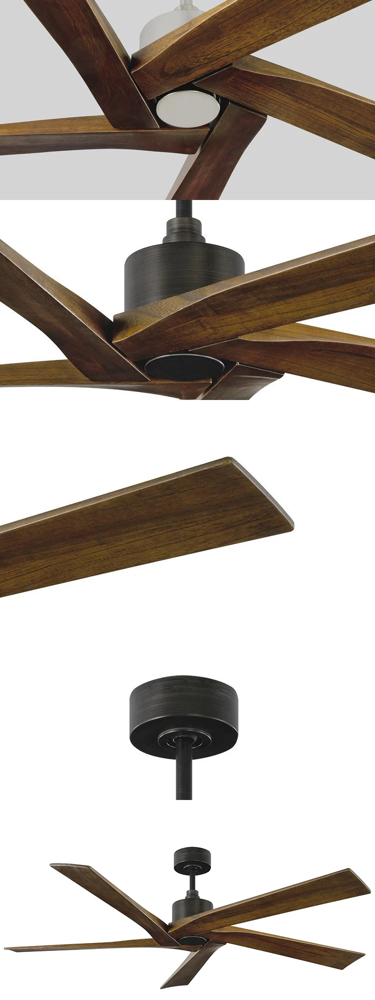 Luxury Solid Wood 56" inch 5 Blade Indoor Ceiling Fan with Remote Control