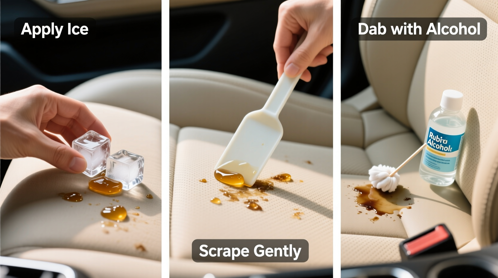 how do you get gum off a car seat