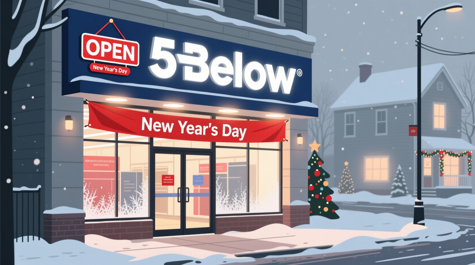 is 5 below open on new years day