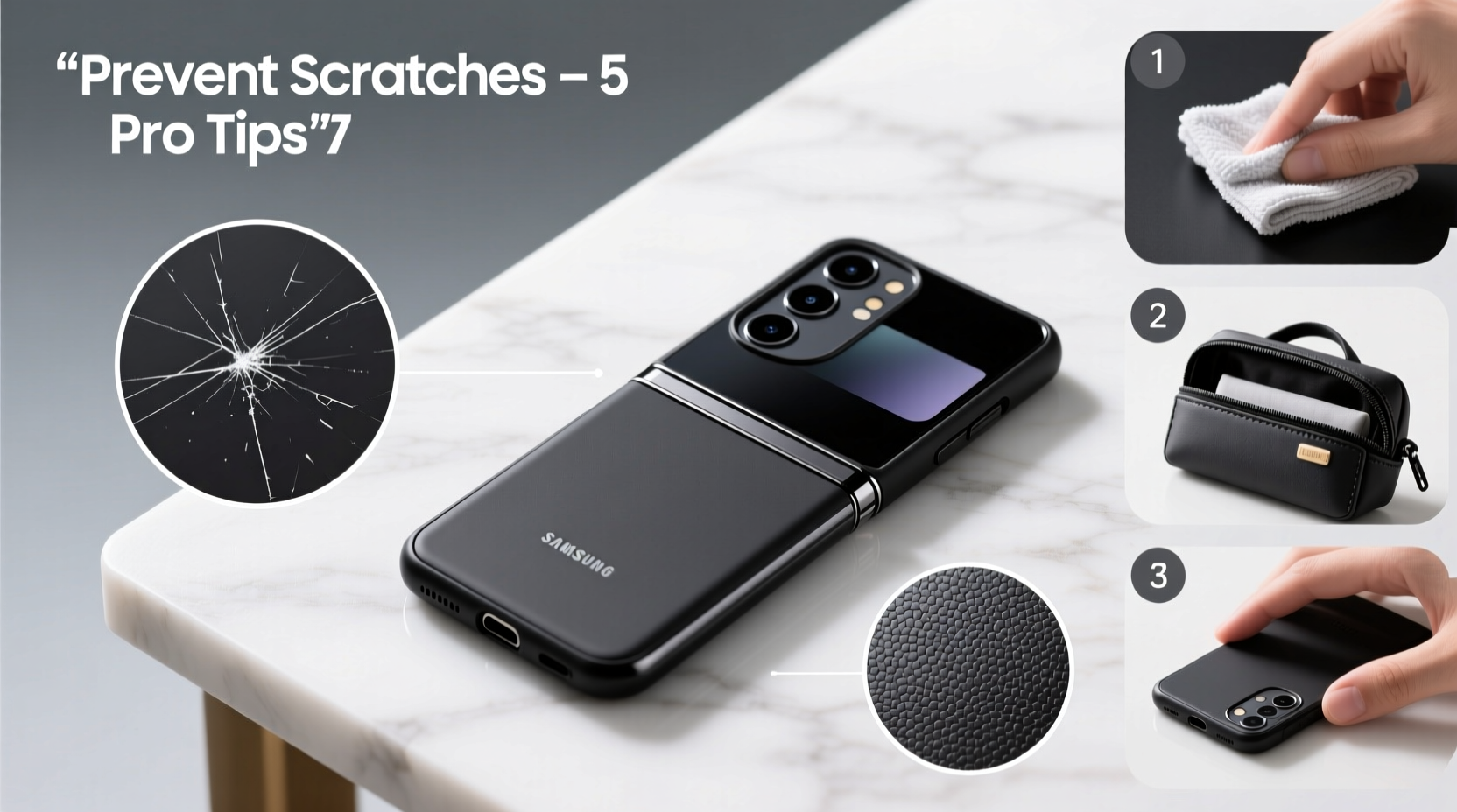 effective strategies to prevent scratches on your z flip 7 phone case and keep it looking new