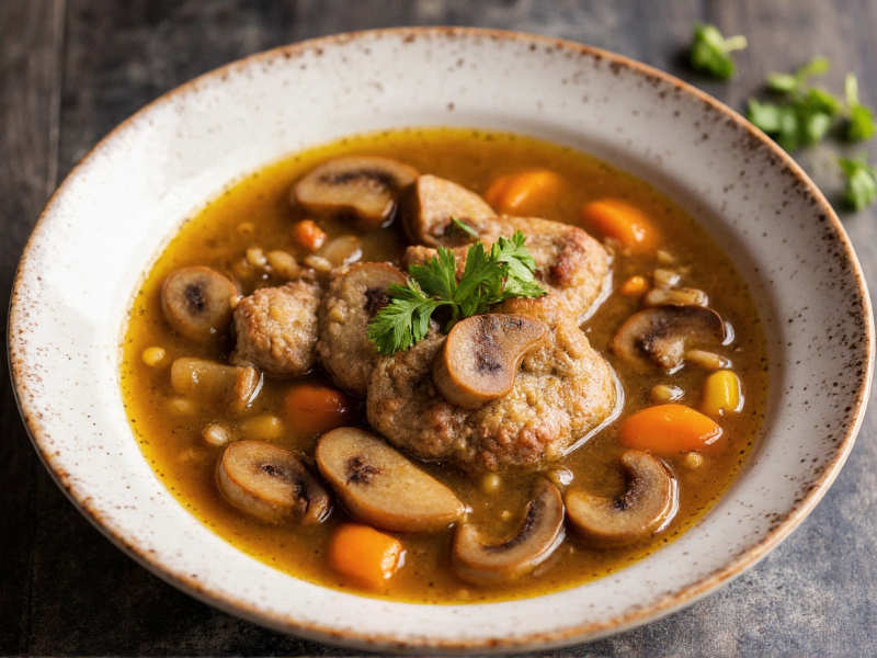 Schweinekoteletts mit Pilzsoße im Ofen