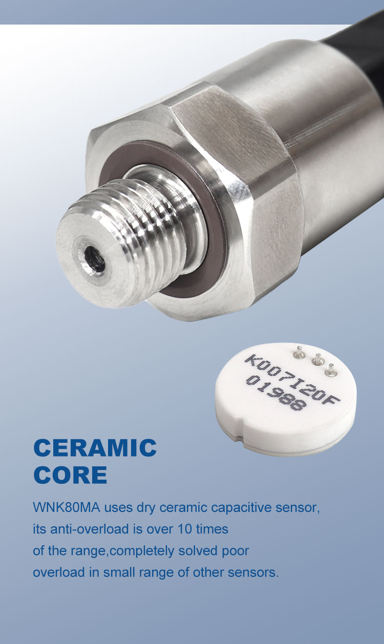 High Stability 4-20mA 0.5-4.5V Water Pressure Sensor For Liquid Gas Measurement