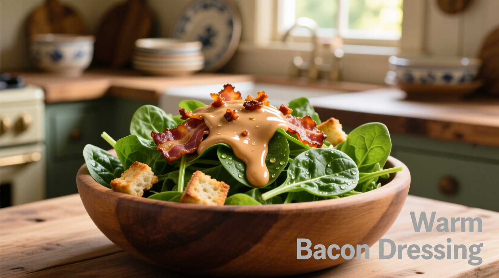 Perfect Spinach Salad with Warm Bacon Dressing Recipe