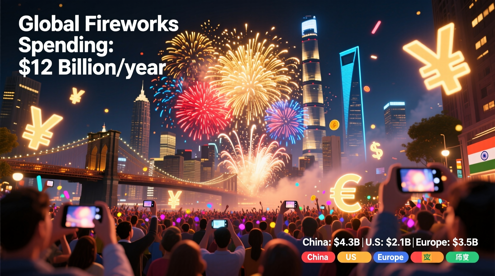 how much money is spent on new year fireworks