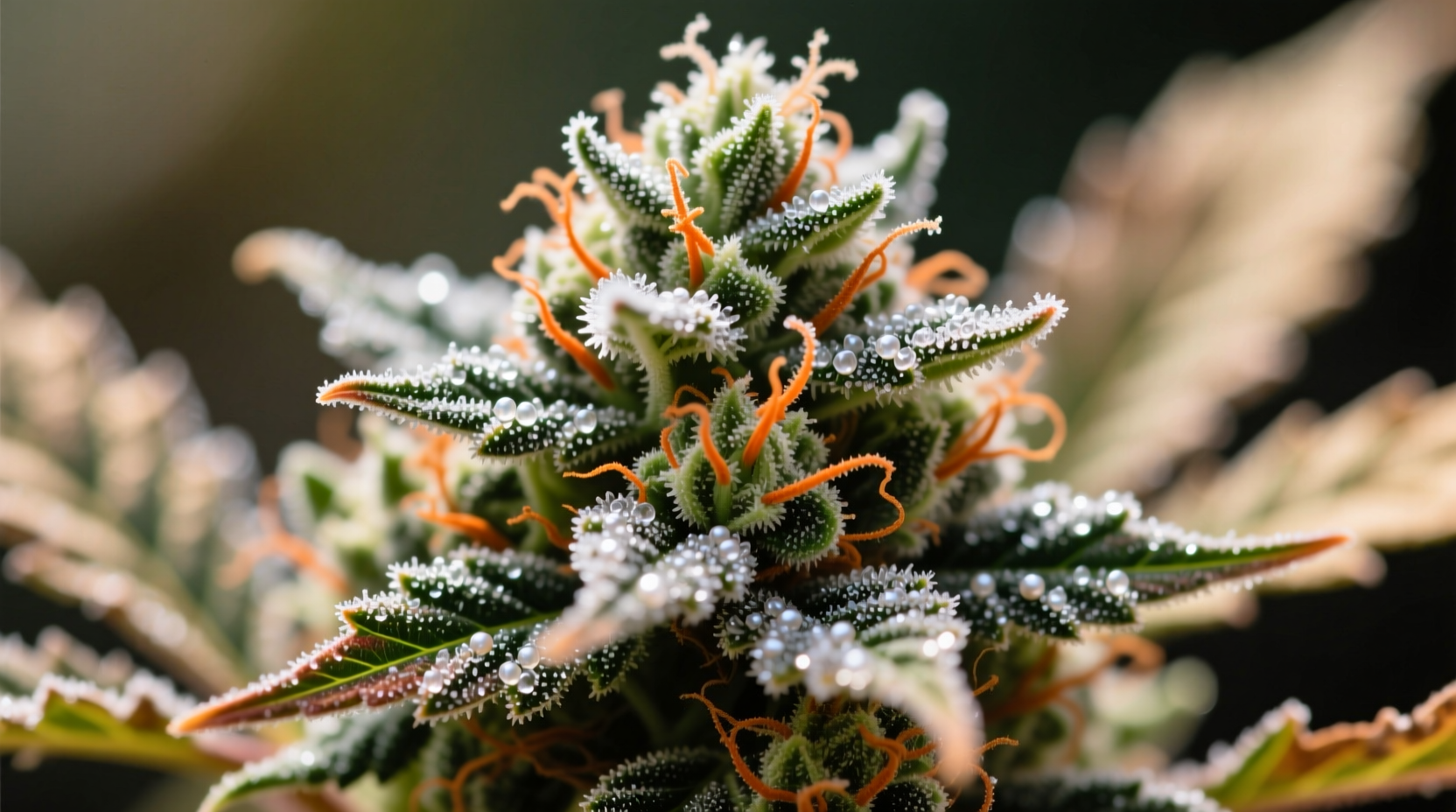 Close-up of Garlic Juice strain buds showing dense structure and trichome coverage