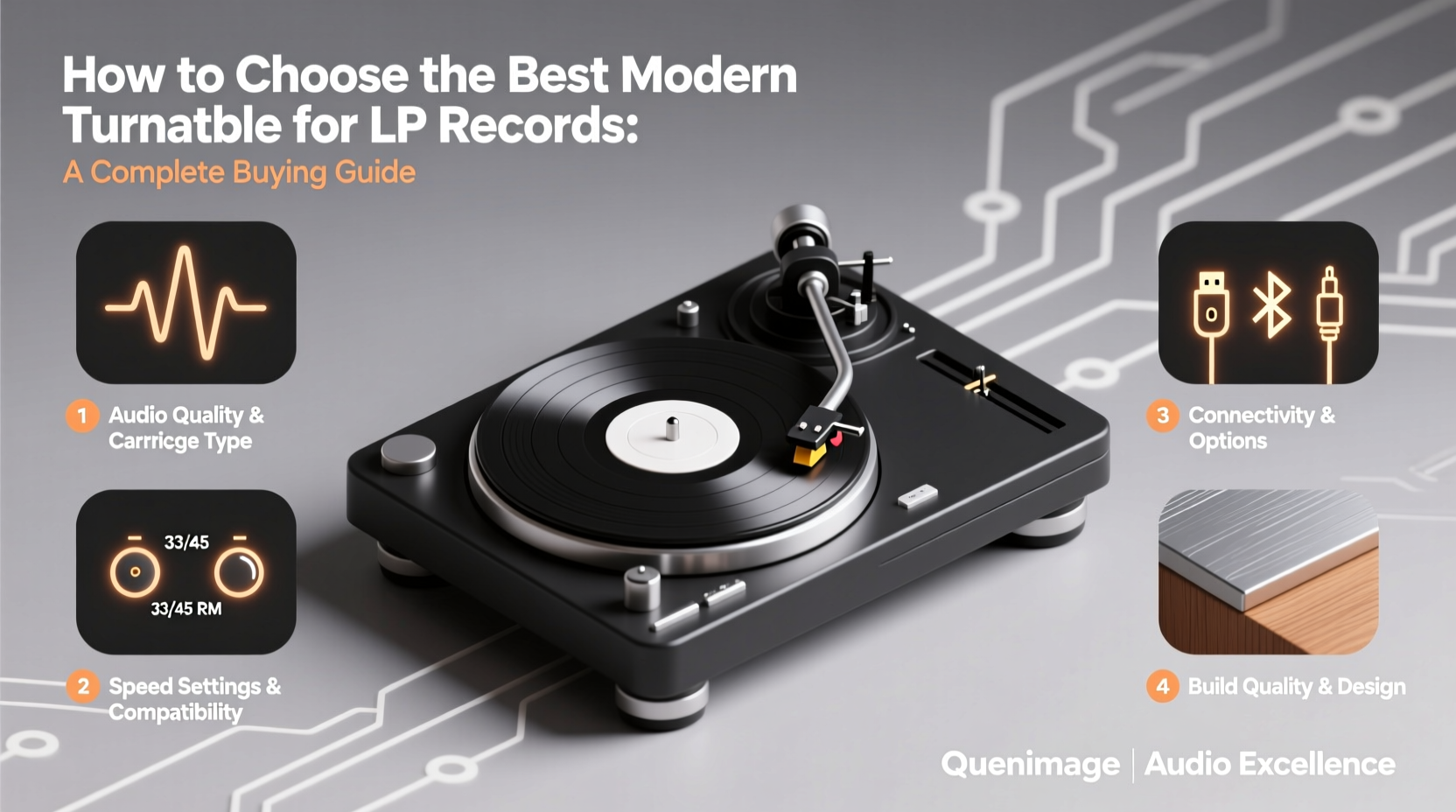modern turntable for lp red