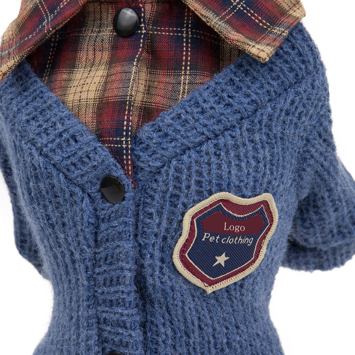 British Campus Style Pet Coat Fashionable Autumn Winter Dog Apparel Pet Accessories Lapel Plaid Dog Sweater