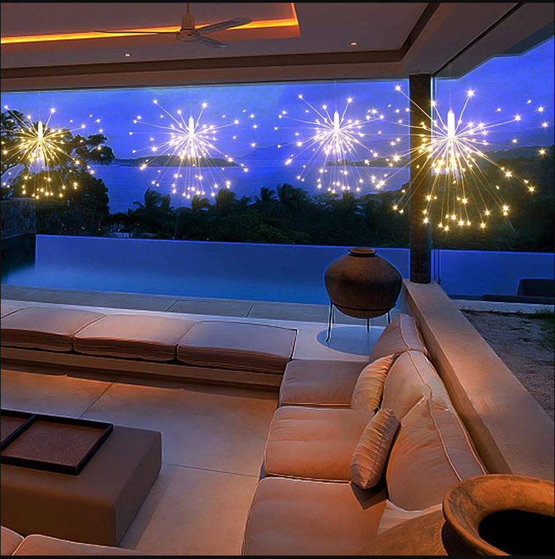 Fireworks Remote Control Battery Powered Lamp String lights For Garden Decoration Bouquet LED String Christmas Festival lamp