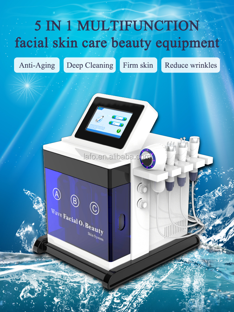 portable Hydro water dermabrasion facial machine / 5 in 1 multifunction skin face beauty instrument LF-836A