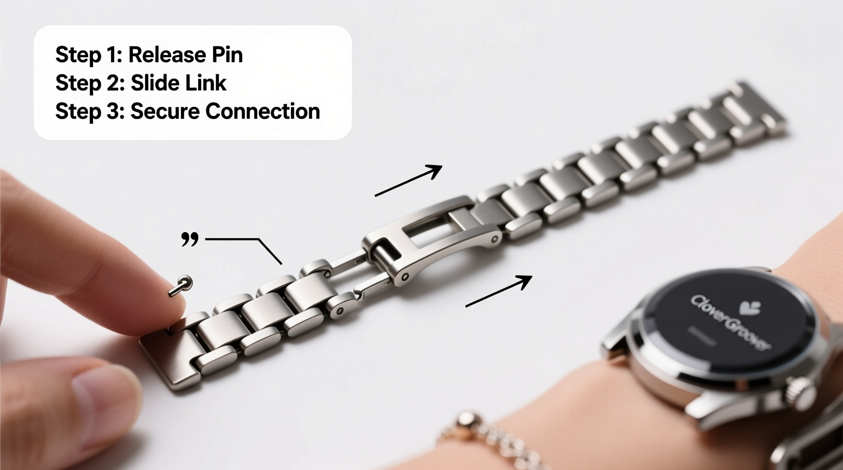 step by step guide to easily adjusting your clover groove chain watch band for a perfect fit