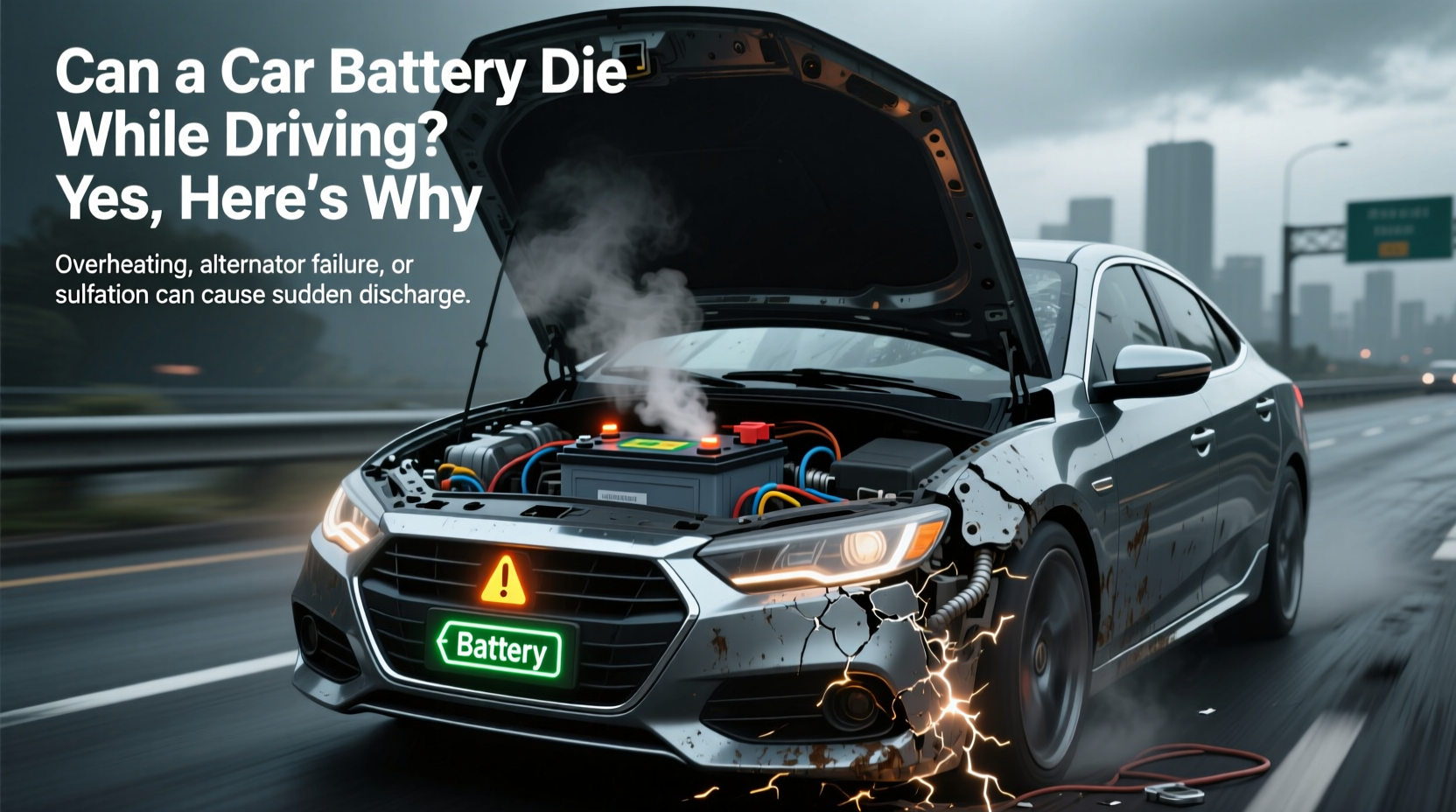 can car battery die while driving