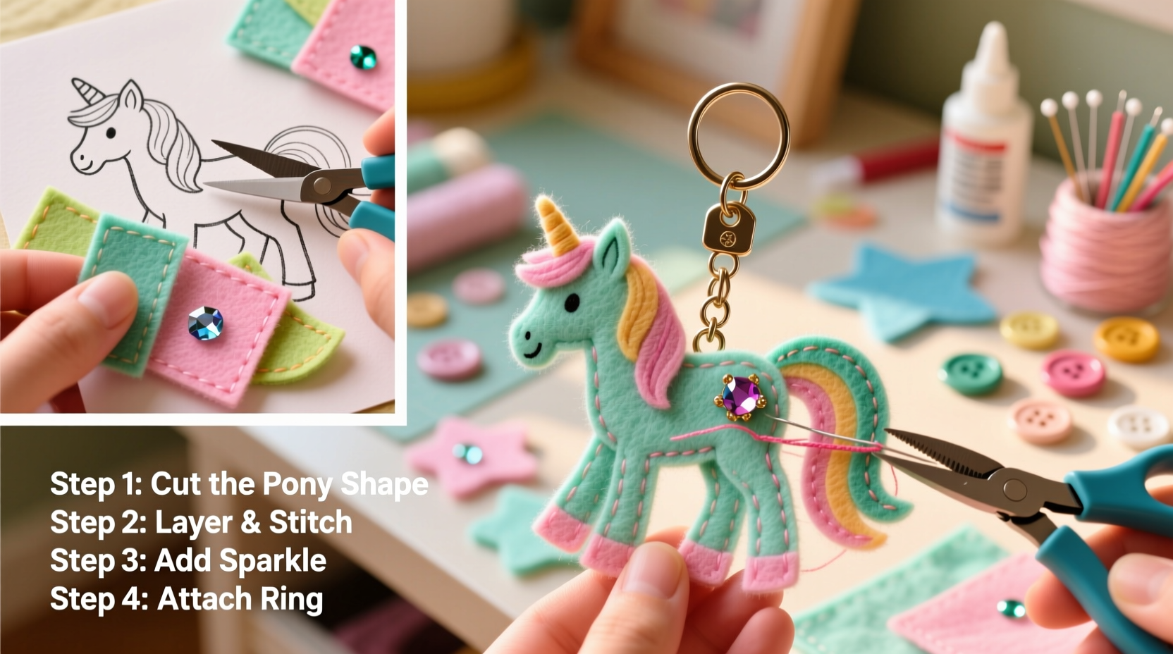 step by step guide to crafting unique diy pony keychain decorations at home