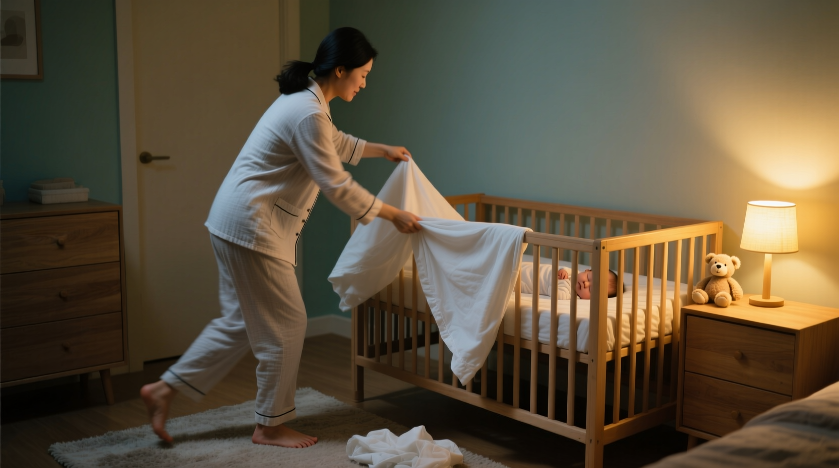 how to quickly change crib sheets when theres a nightti