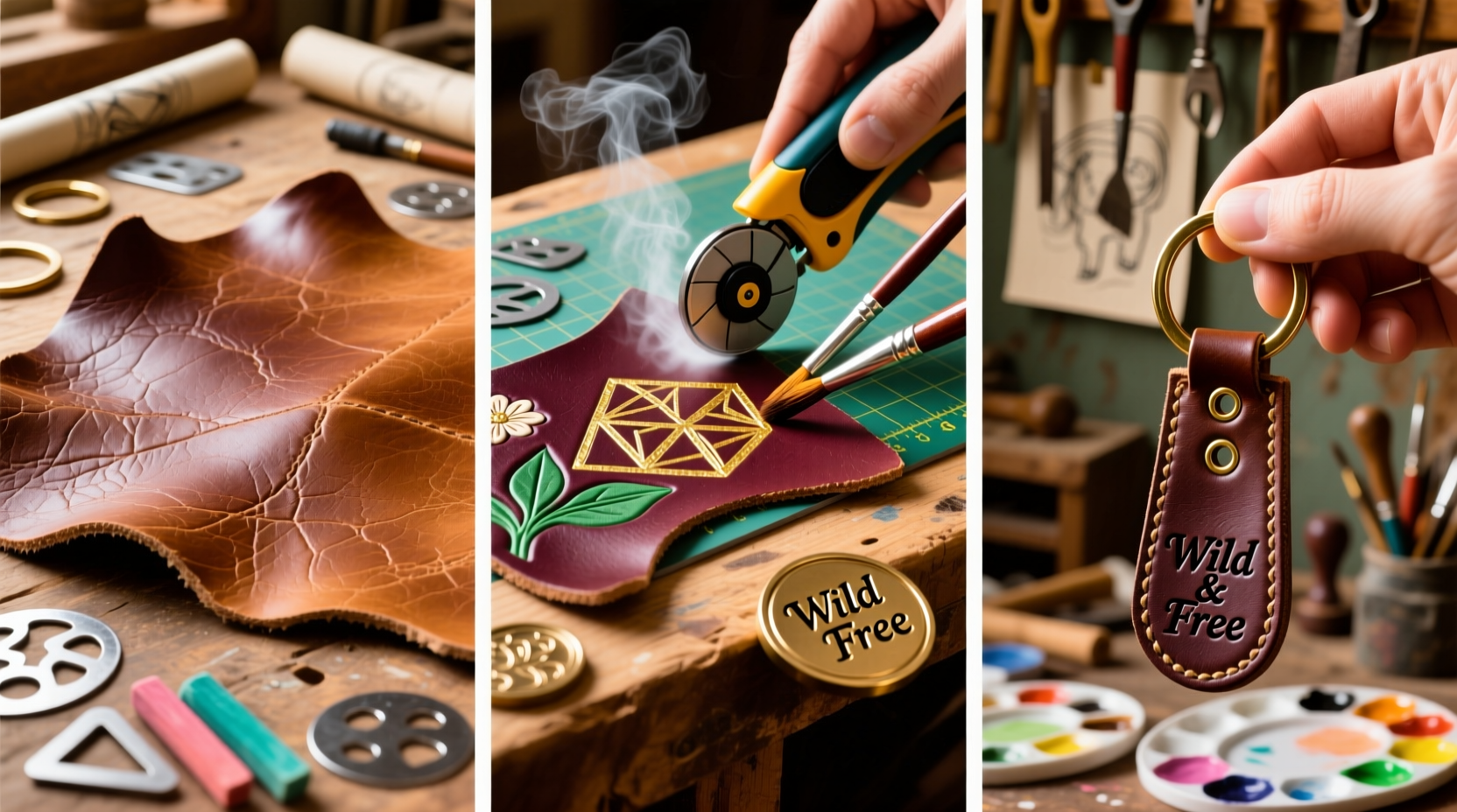 step by step guide to personalizing a handcrafted cowhide keychain with style and flair