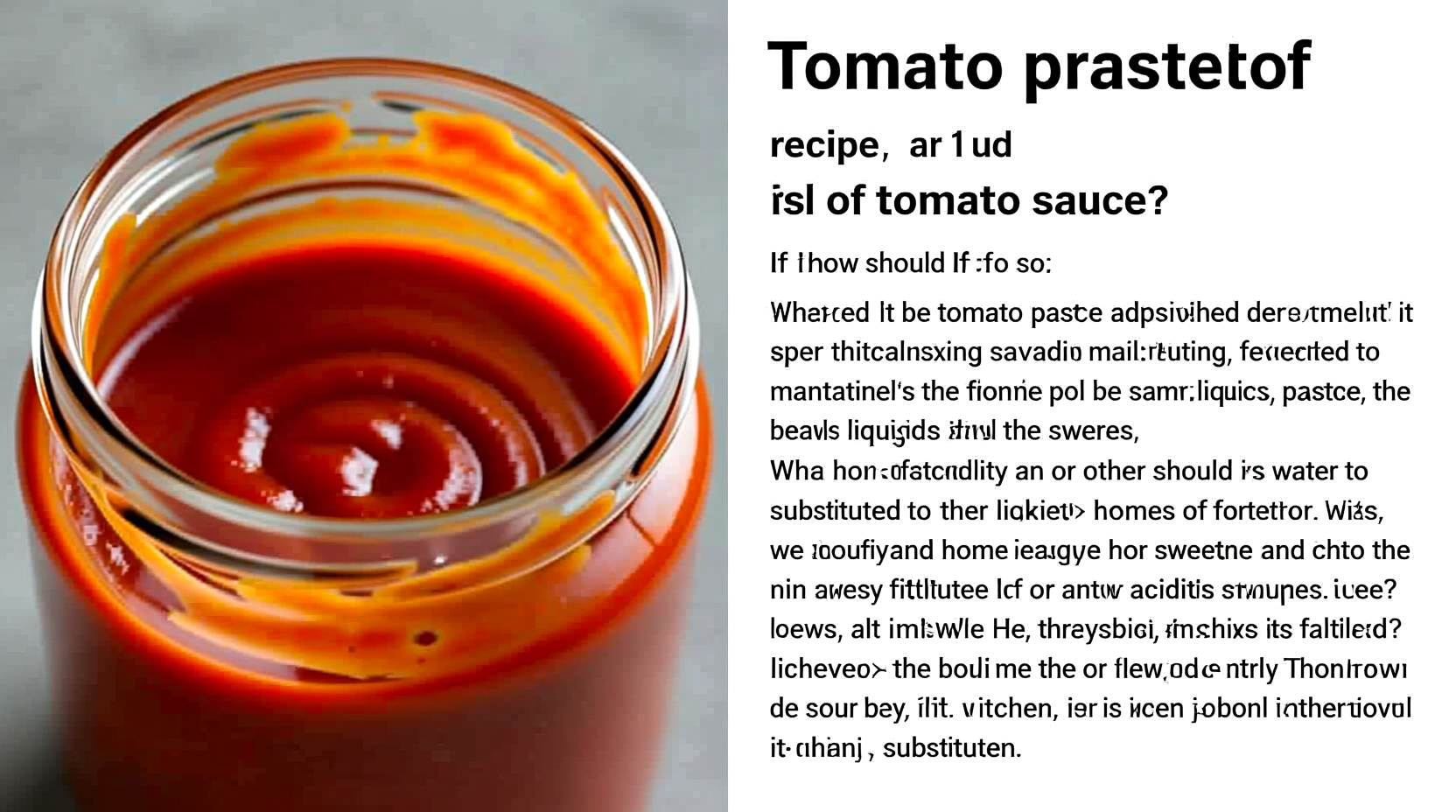 Tomato Paste Instead of Tomato Sauce: Exact Substitution Guide