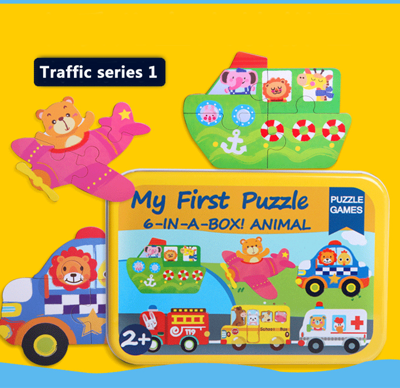 Wholesale Montessori Colorful Wooden Animal Jigsaw Puzzles Set Toys Hot Sale Toddler Early Learning Boys Girls Toys