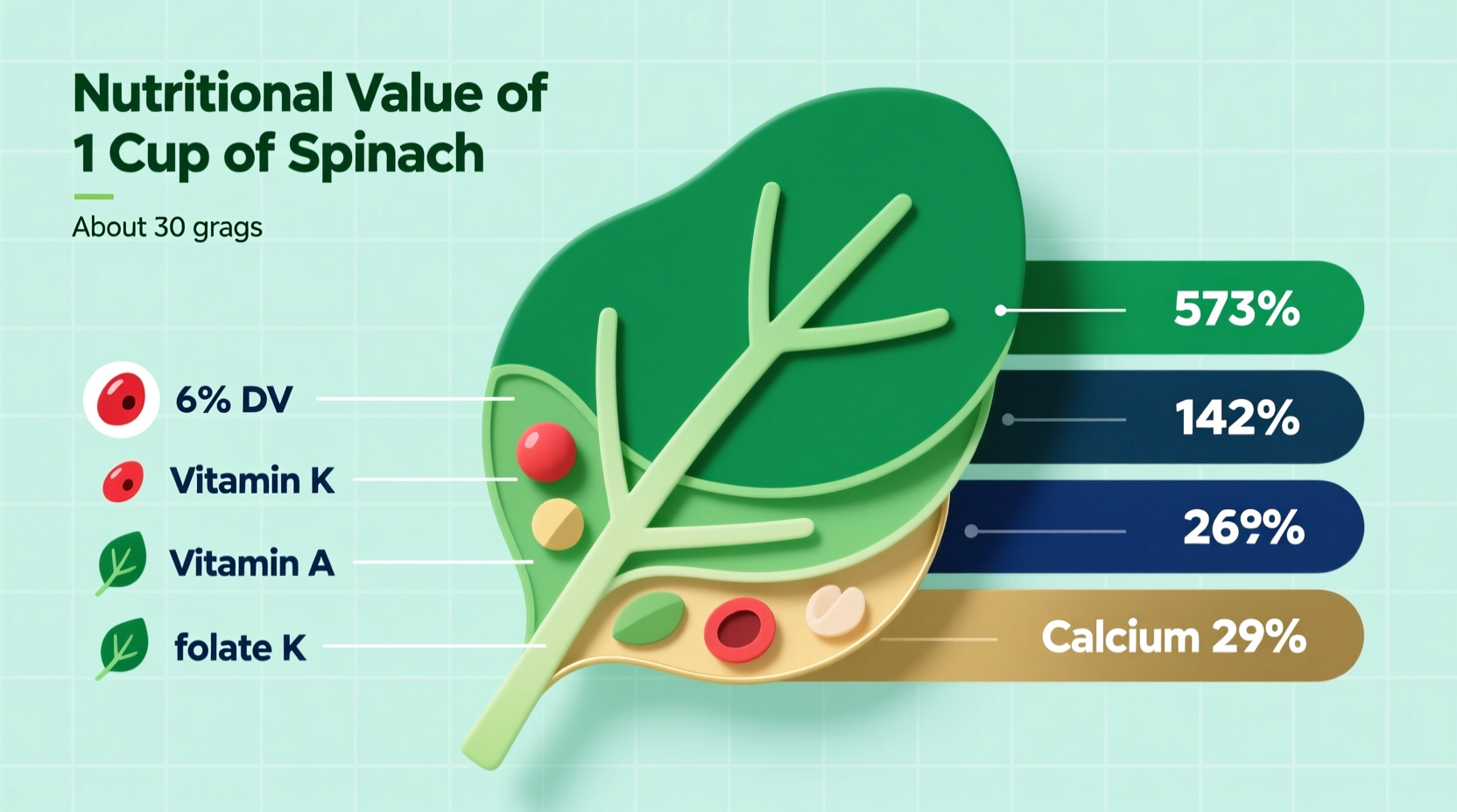 nutritional value of 1 cup of spinach