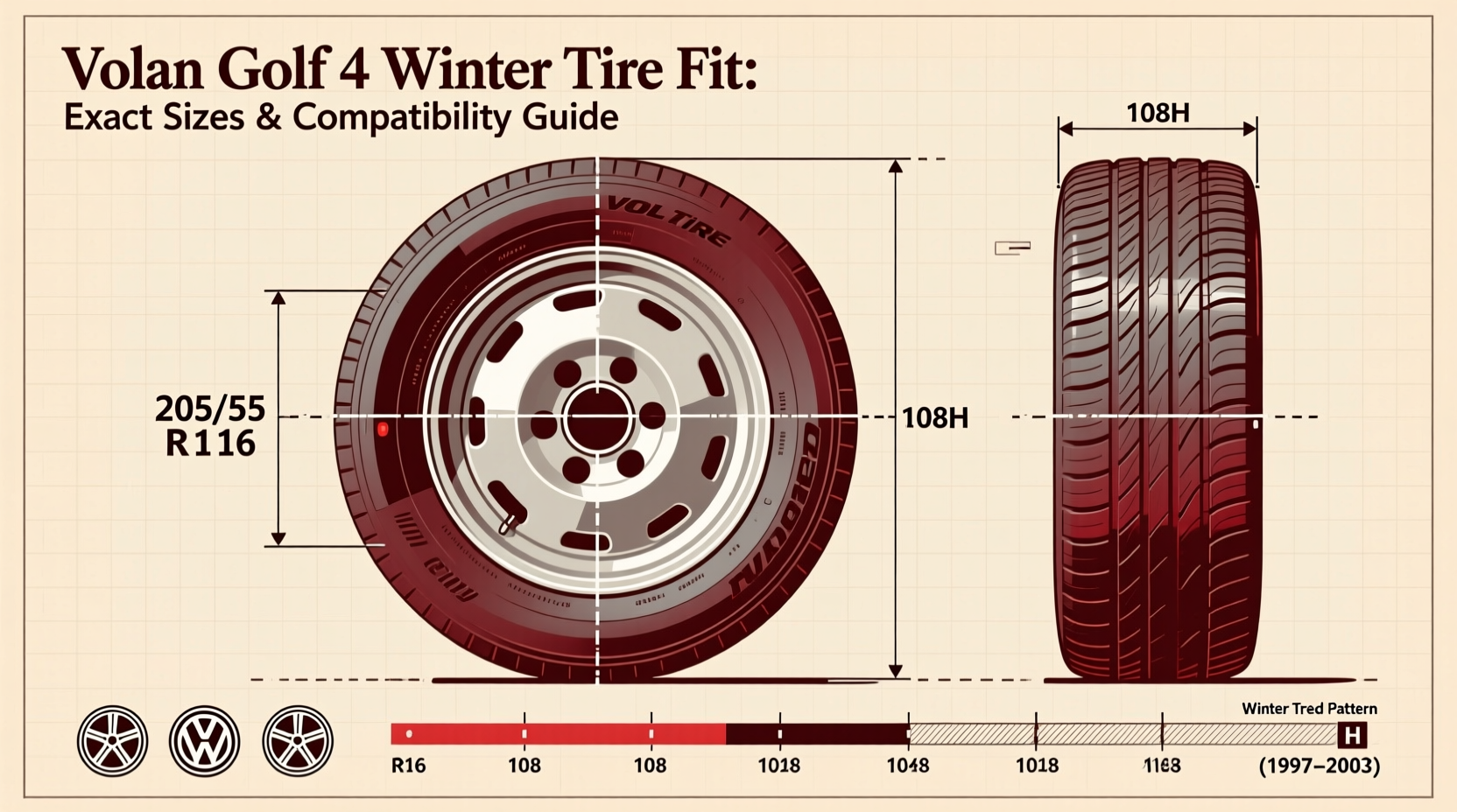 volan golf4 winter tire fit