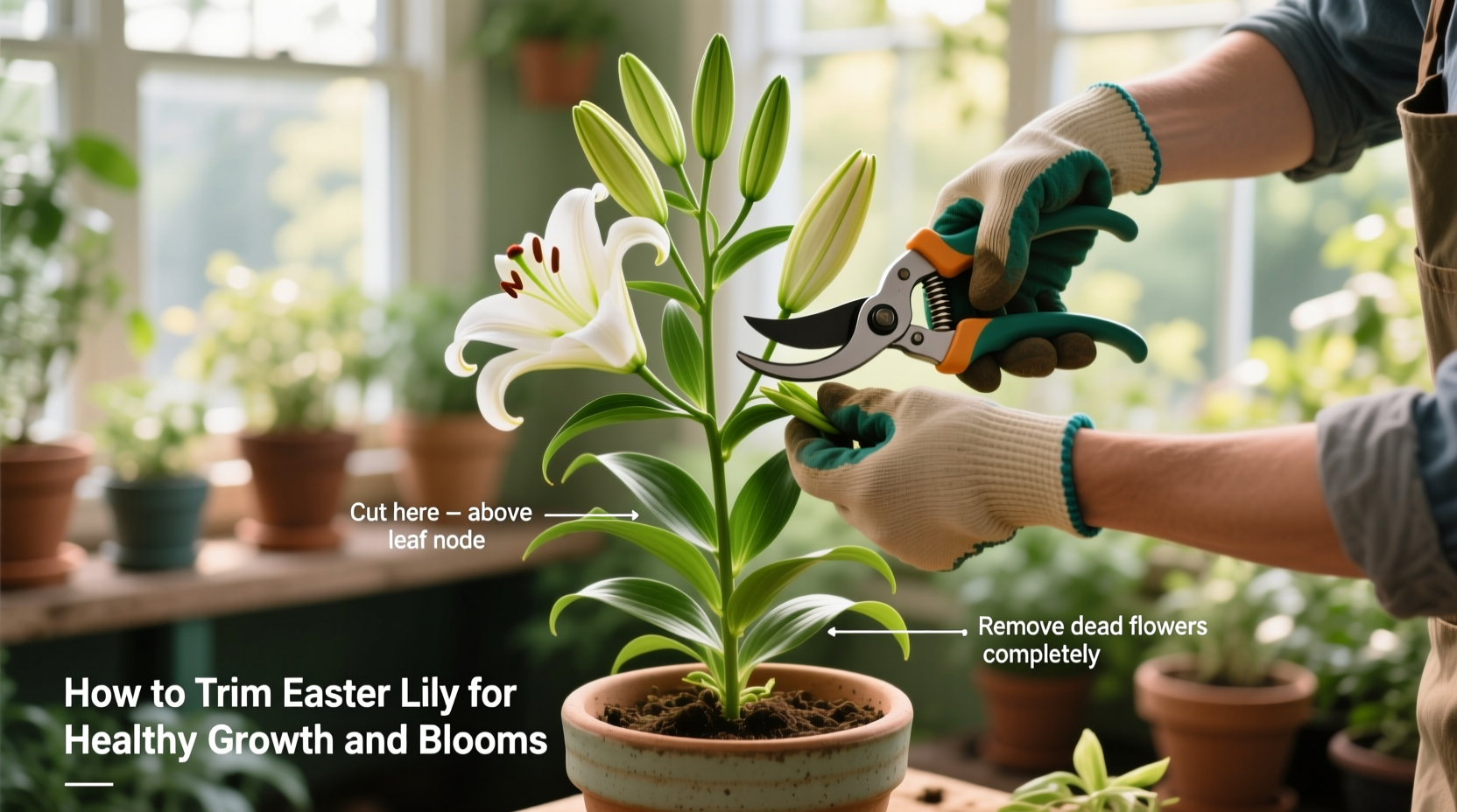 how to trim easter lily