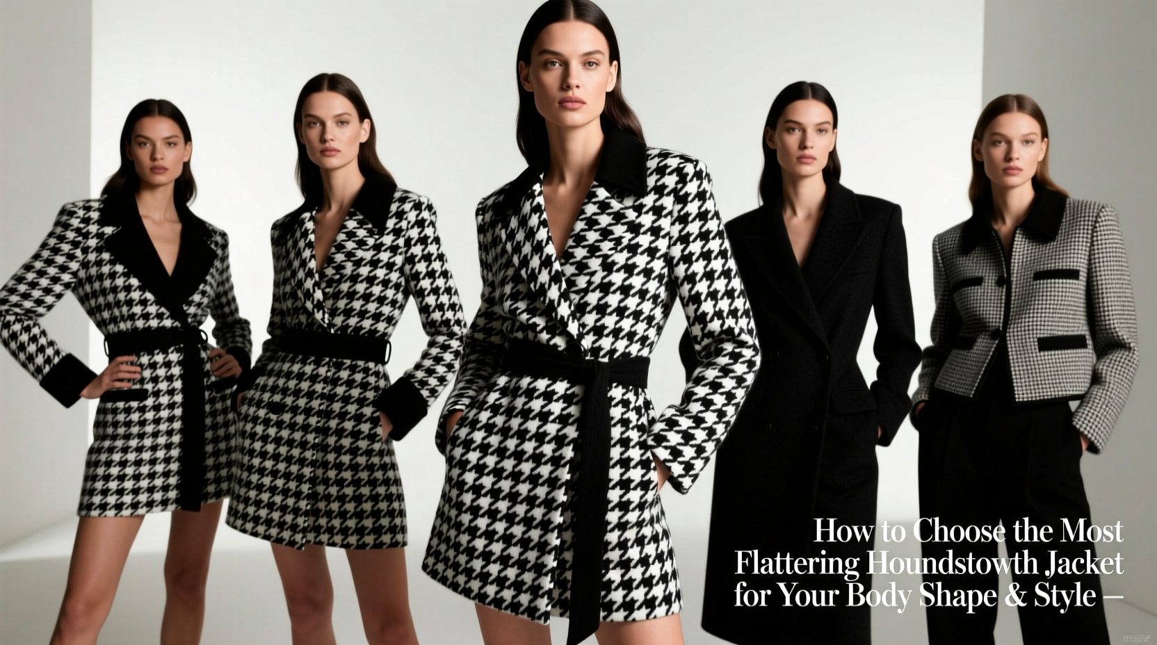 how to choose the most flattering houndstooth jacket for your body shape and style