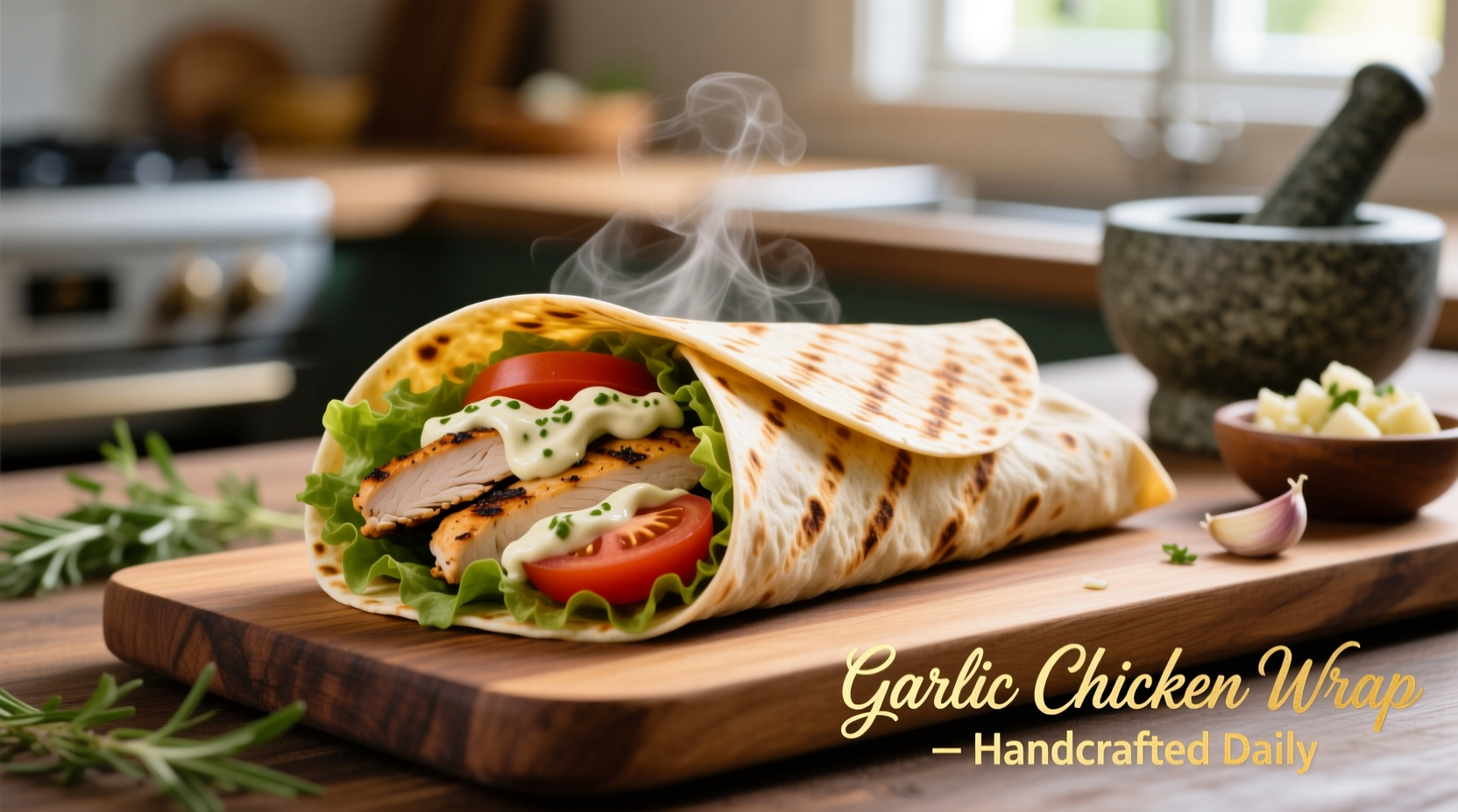 garlic chicken wrap
